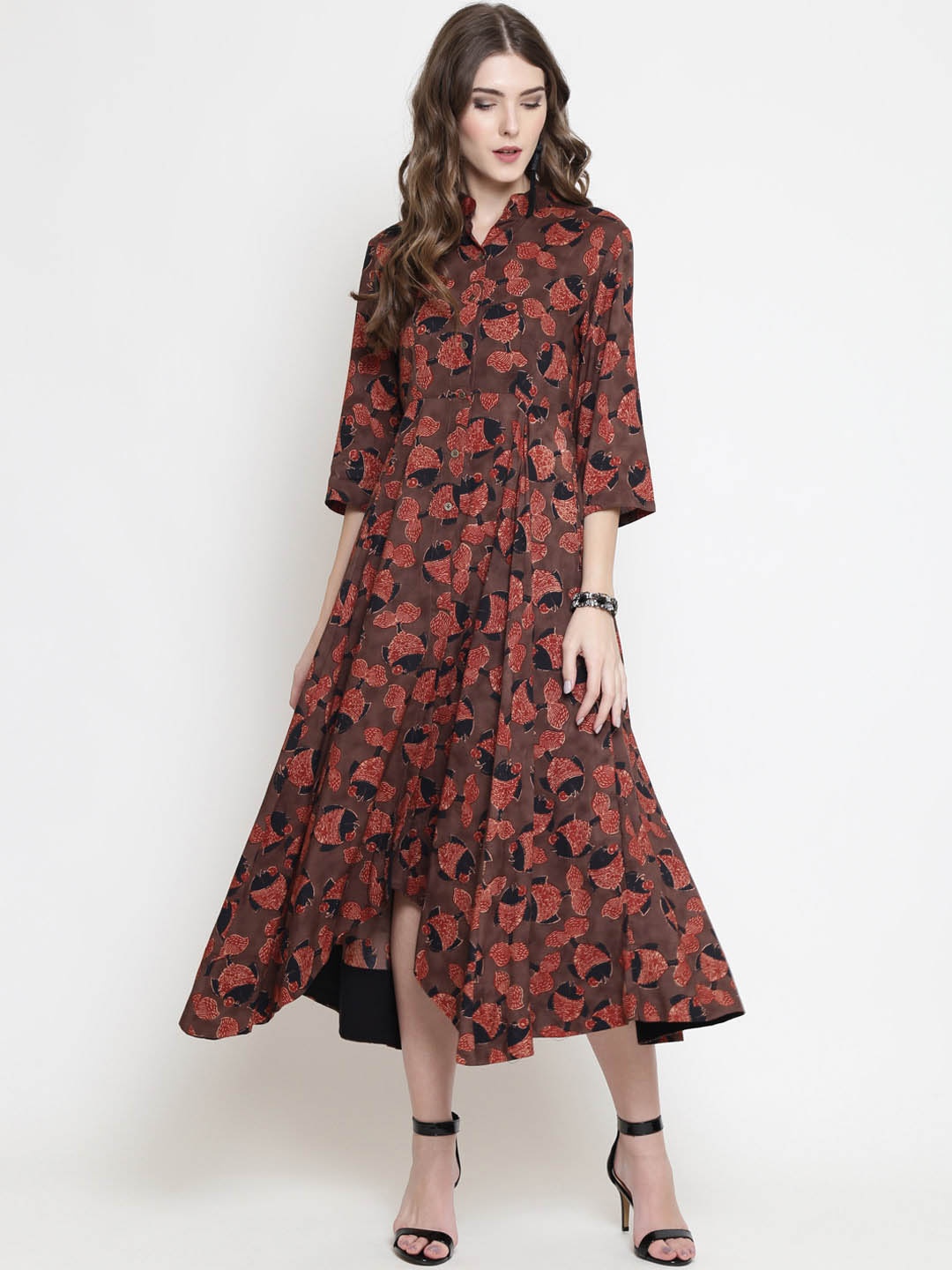 Sera Women Brown Quirky Printed A-Line Kurta