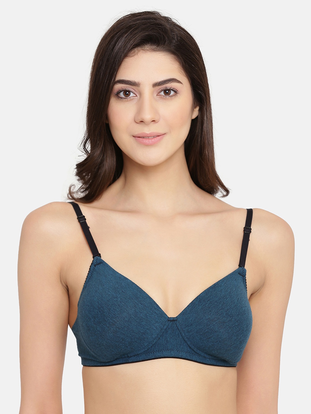 

Clovia Teal Solid Non-Wired Lightly Padded T-shirt Bra BR1049P1732B