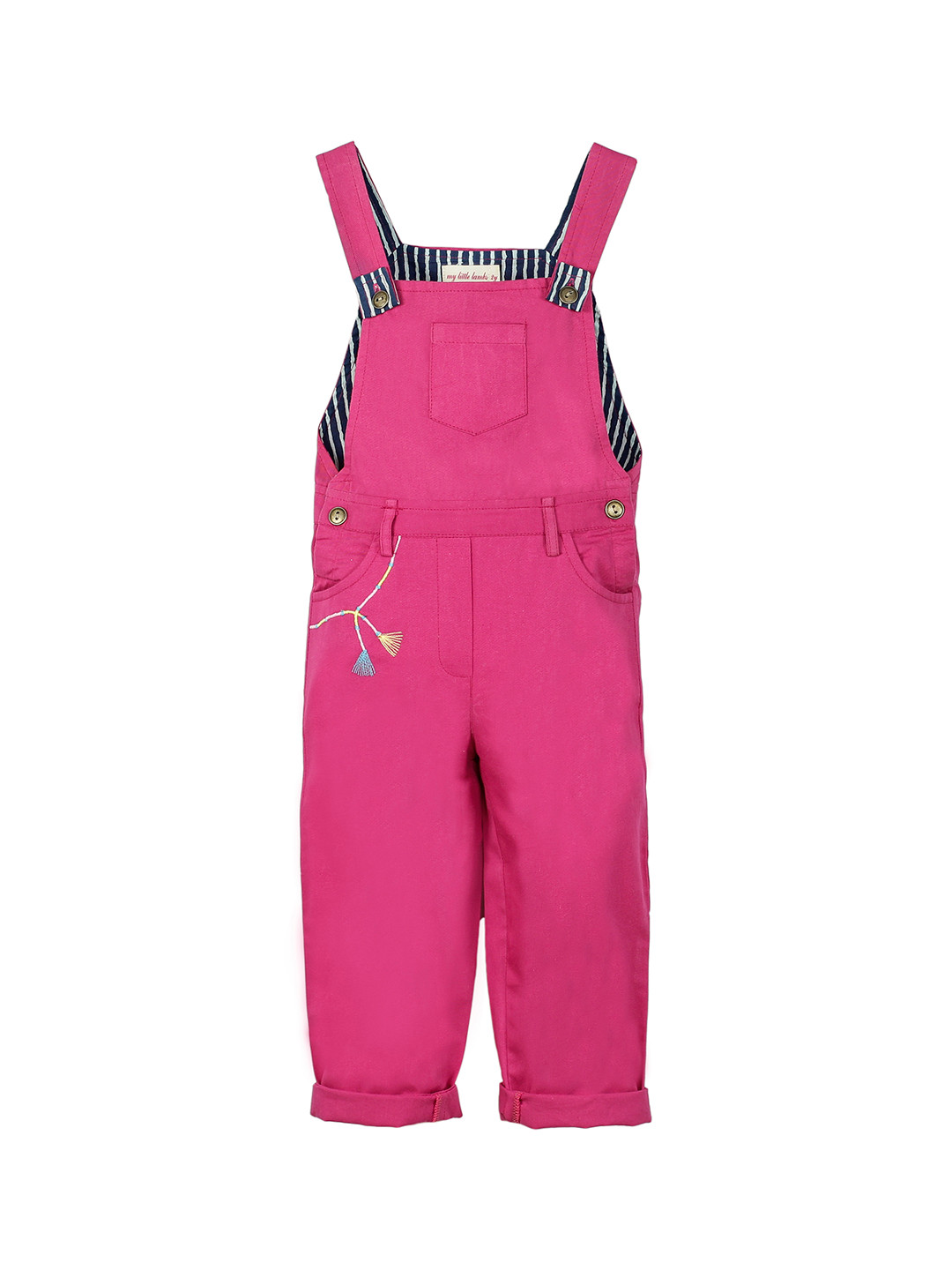 

My Little Lambs Girls Pink Solid Tapered-Fit Dungarees