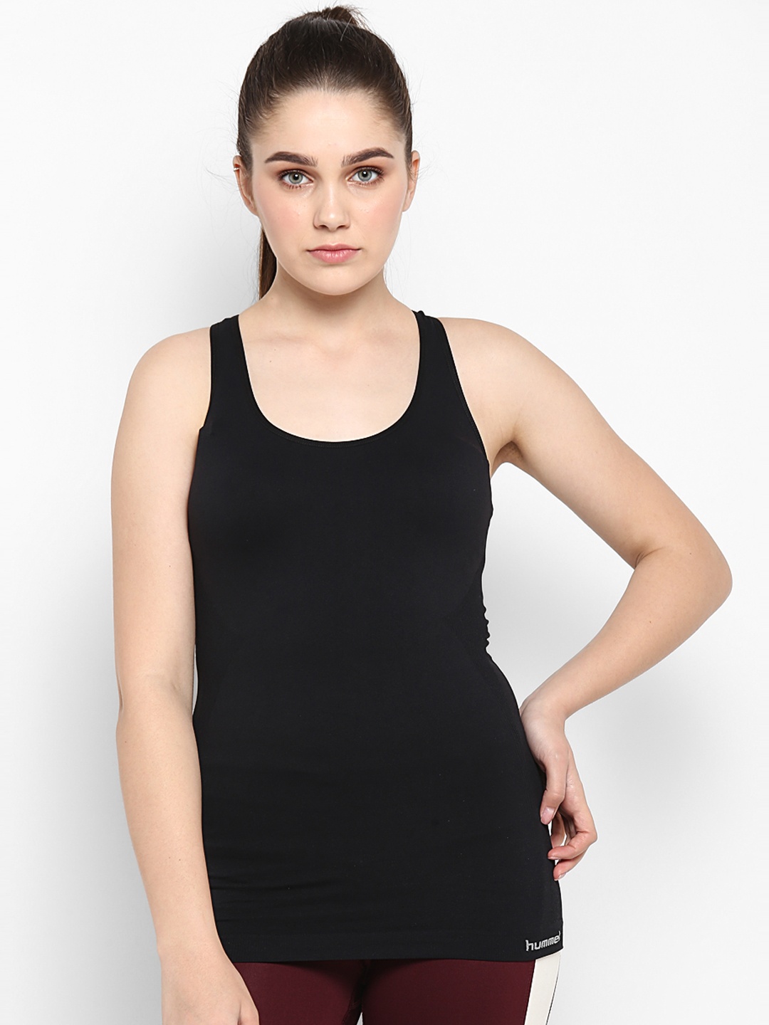

hummel Women Black Solid Tank Top