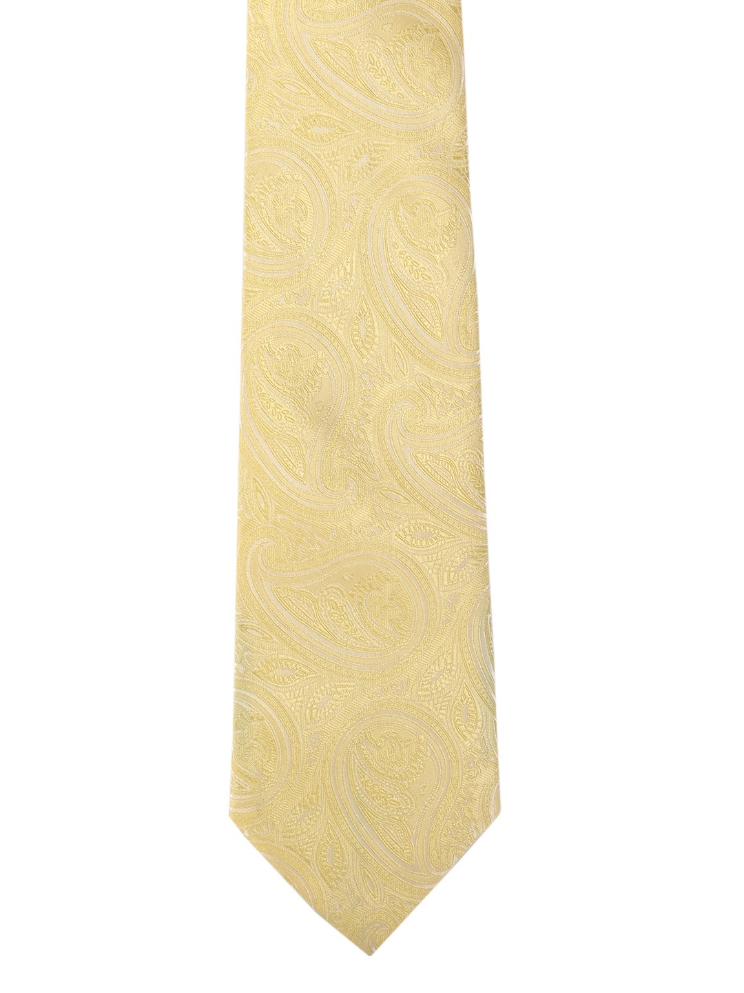 

Calvadoss Yellow Woven Design Broad Tie