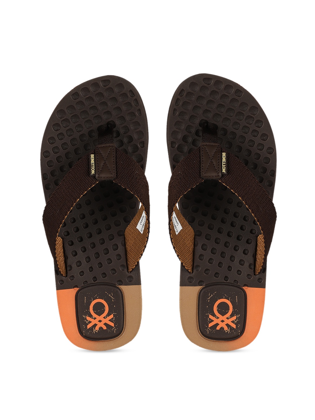 

United Colors of Benetton Men Brown Printed Thong Flip-Flops