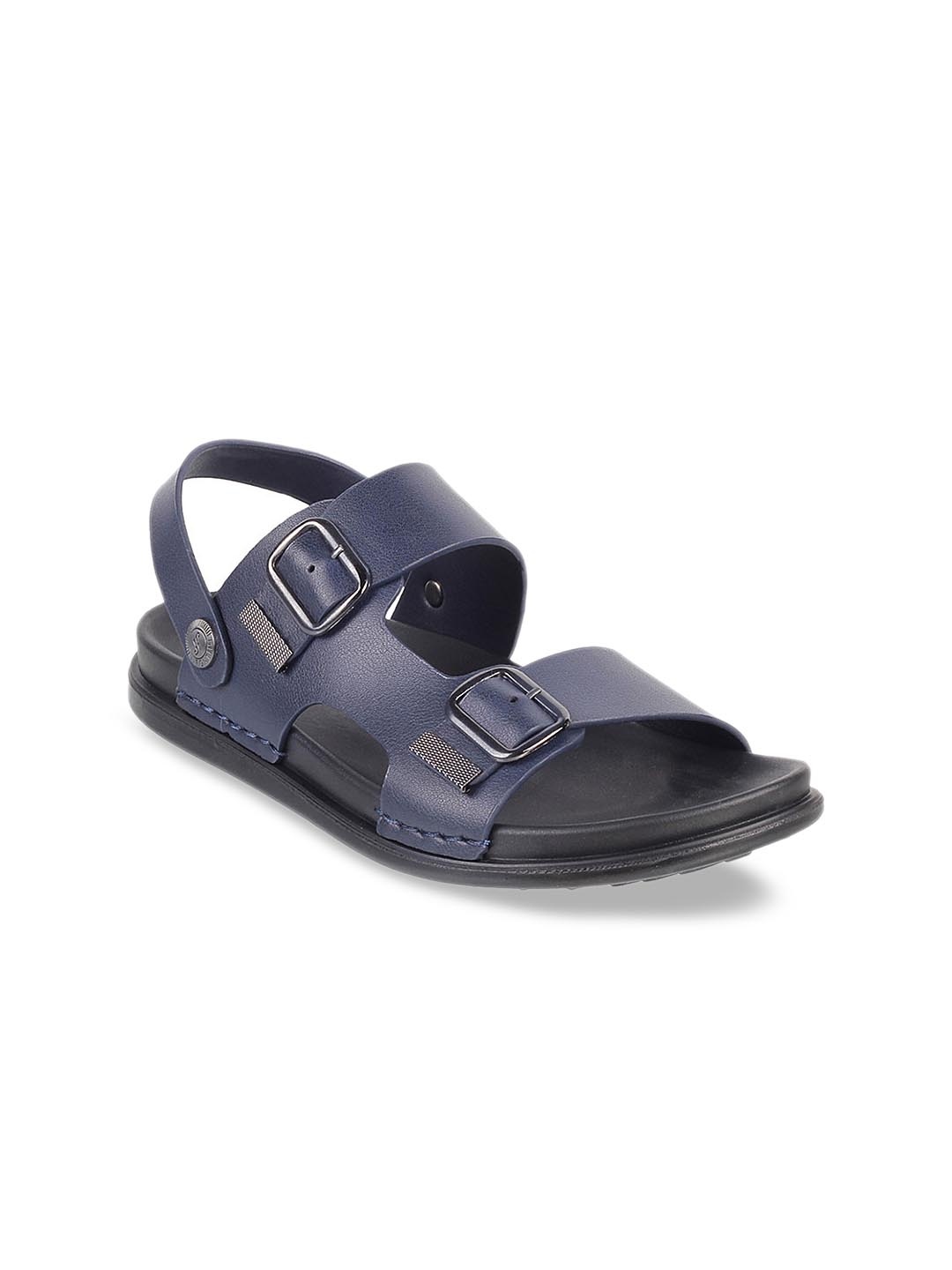 

Mochi Men Blue Solid Comfort Sandals