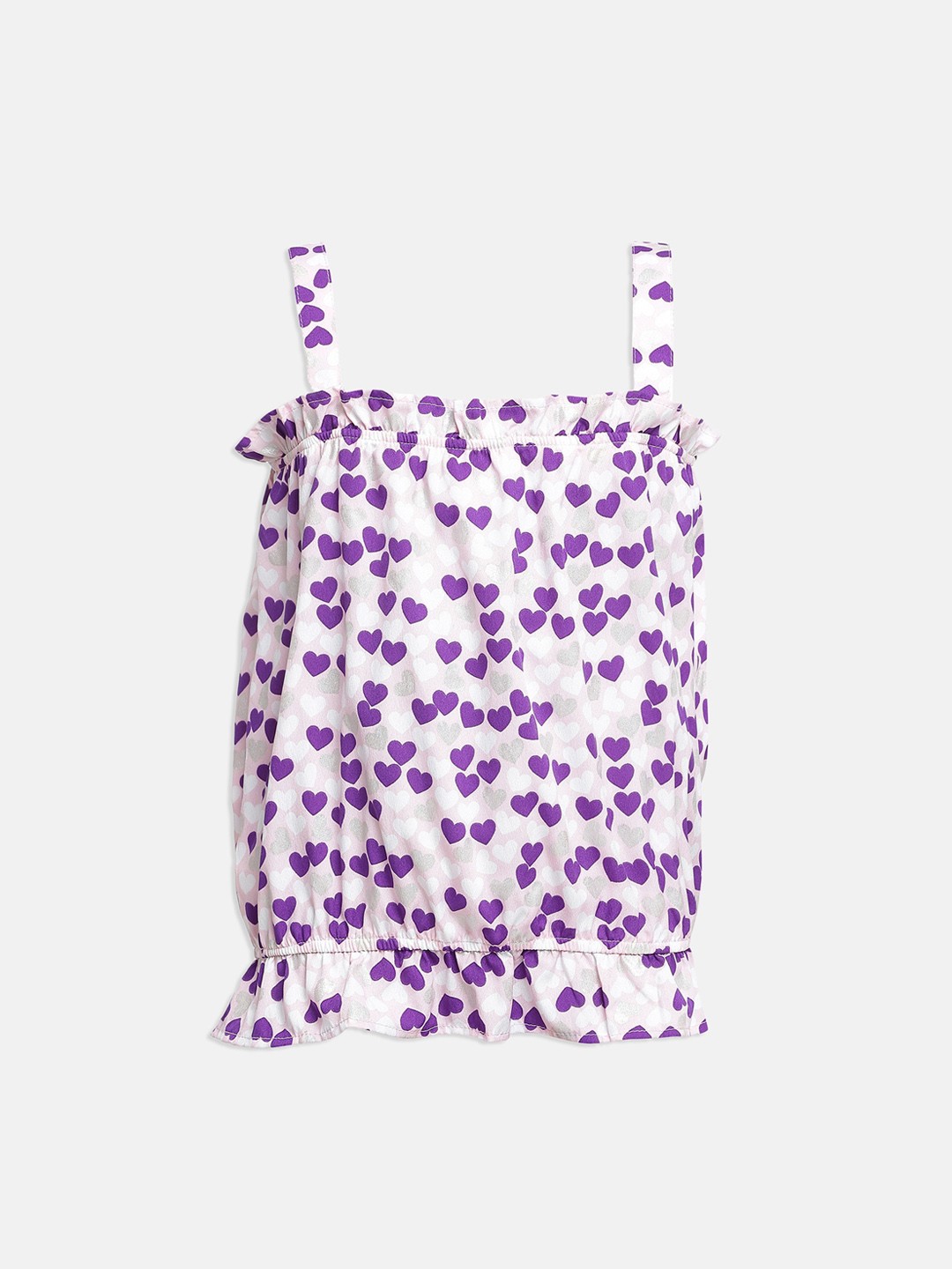 

Oxolloxo Girls White Printed Peplum Top
