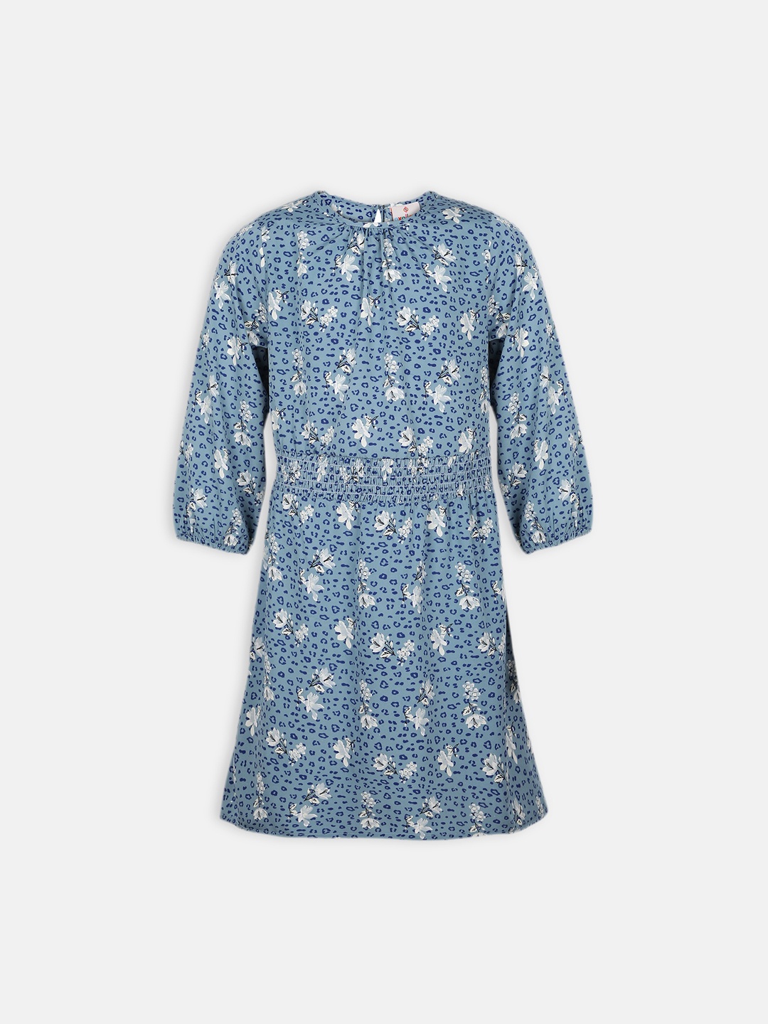 

Oxolloxo Girls Blue Printed Blouson Dress
