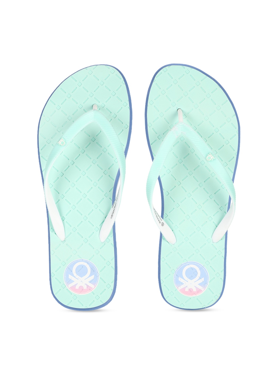 

United Colors of Benetton Women Sea Green Printed Thong Flip-Flops