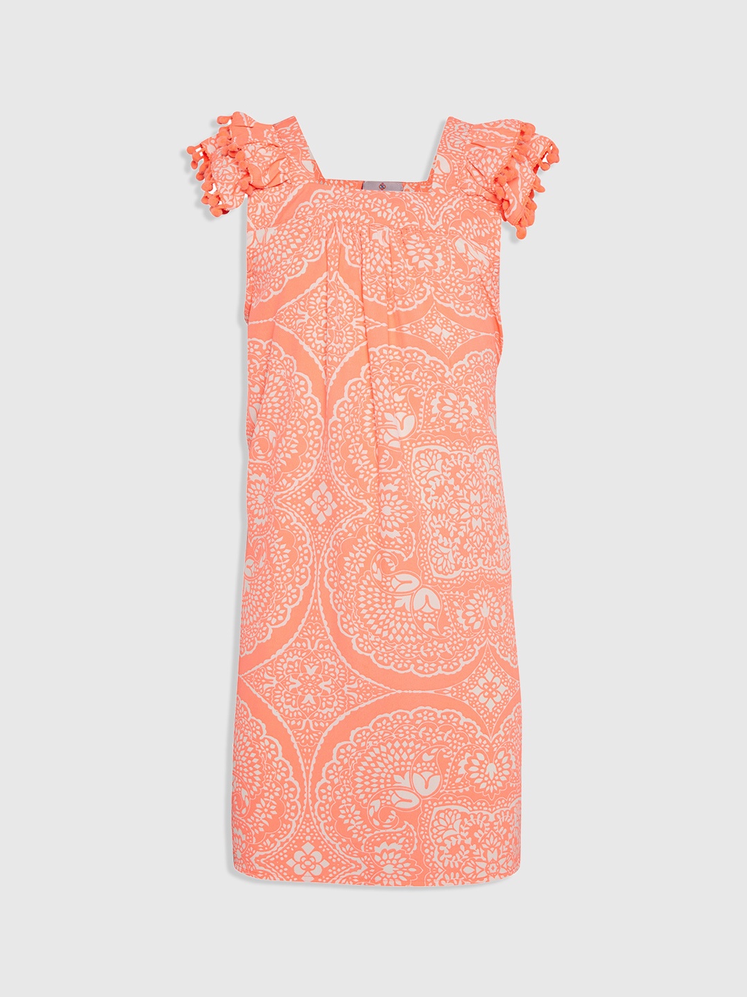 

Oxolloxo Girls Orange Printed Sheath Dress