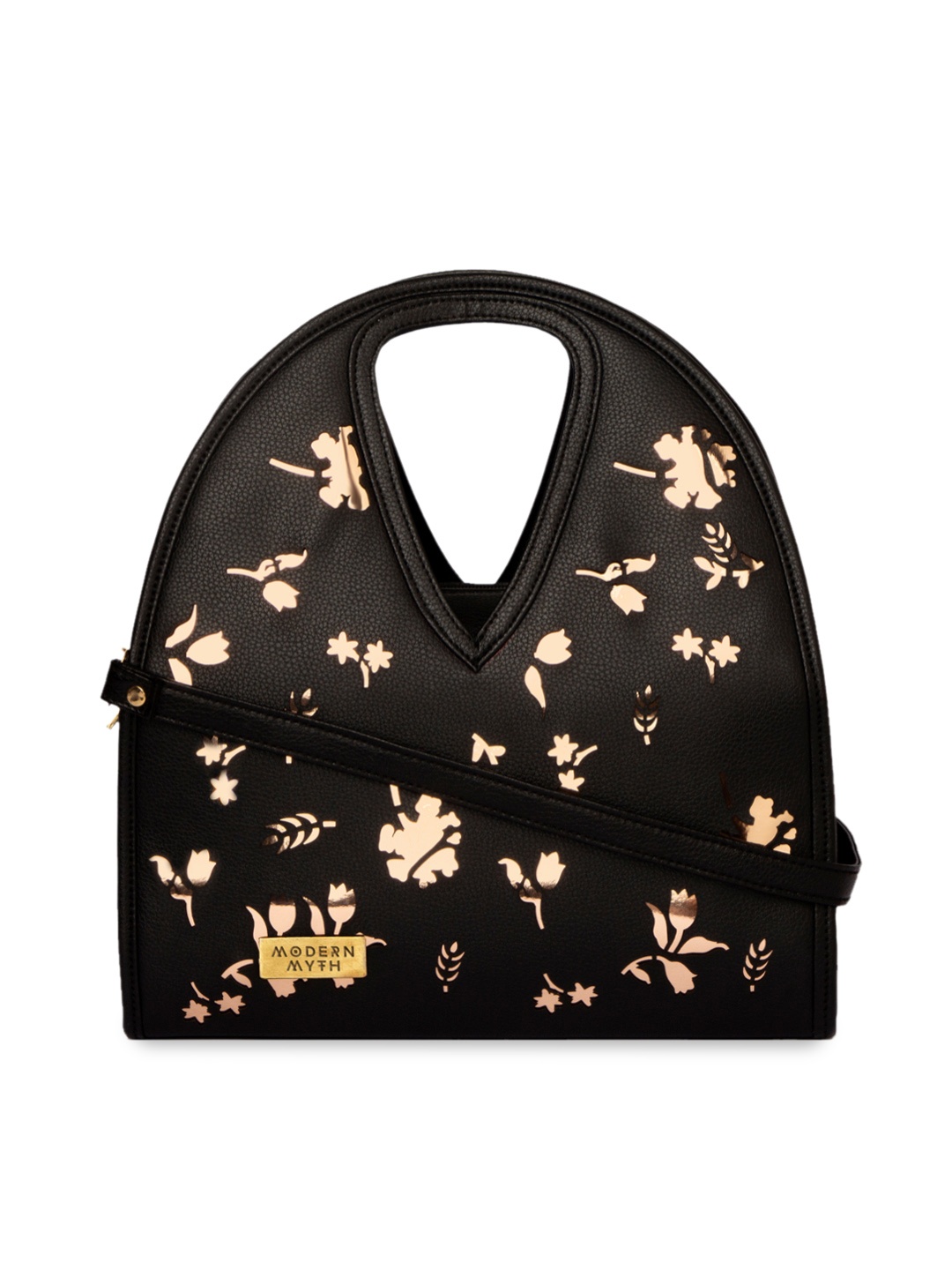

MODERN MYTH Black Printed Handheld Bag