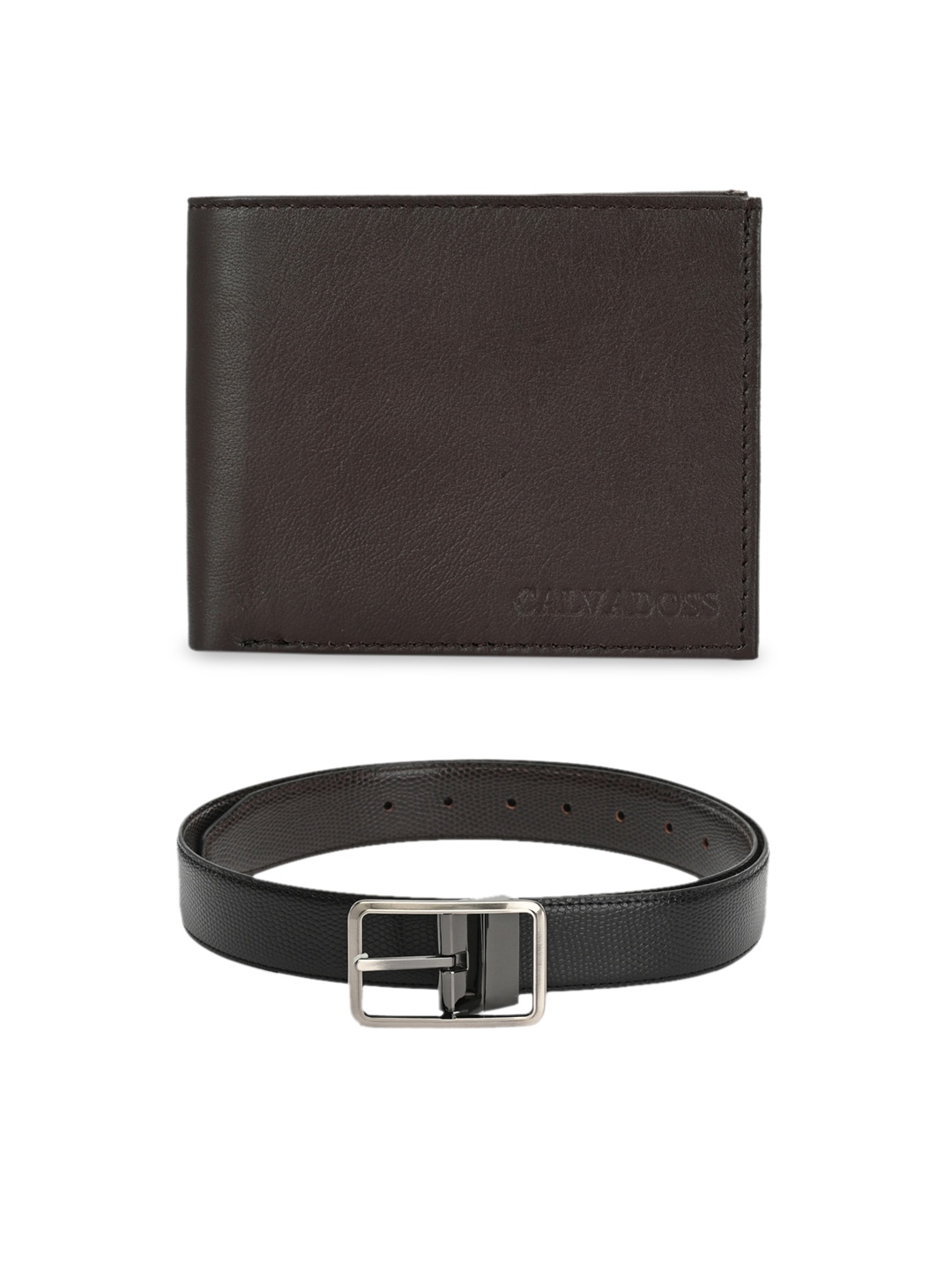 

Calvadoss Men Black & Brown Premium Belt & Wallet Accessory Gift Set