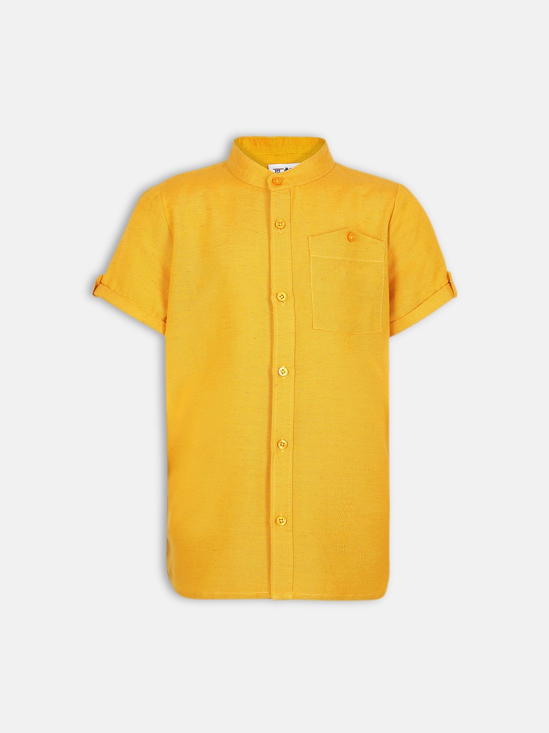 

Oxolloxo Boys Yellow Comfort Regular Fit Self Design Casual Shirt