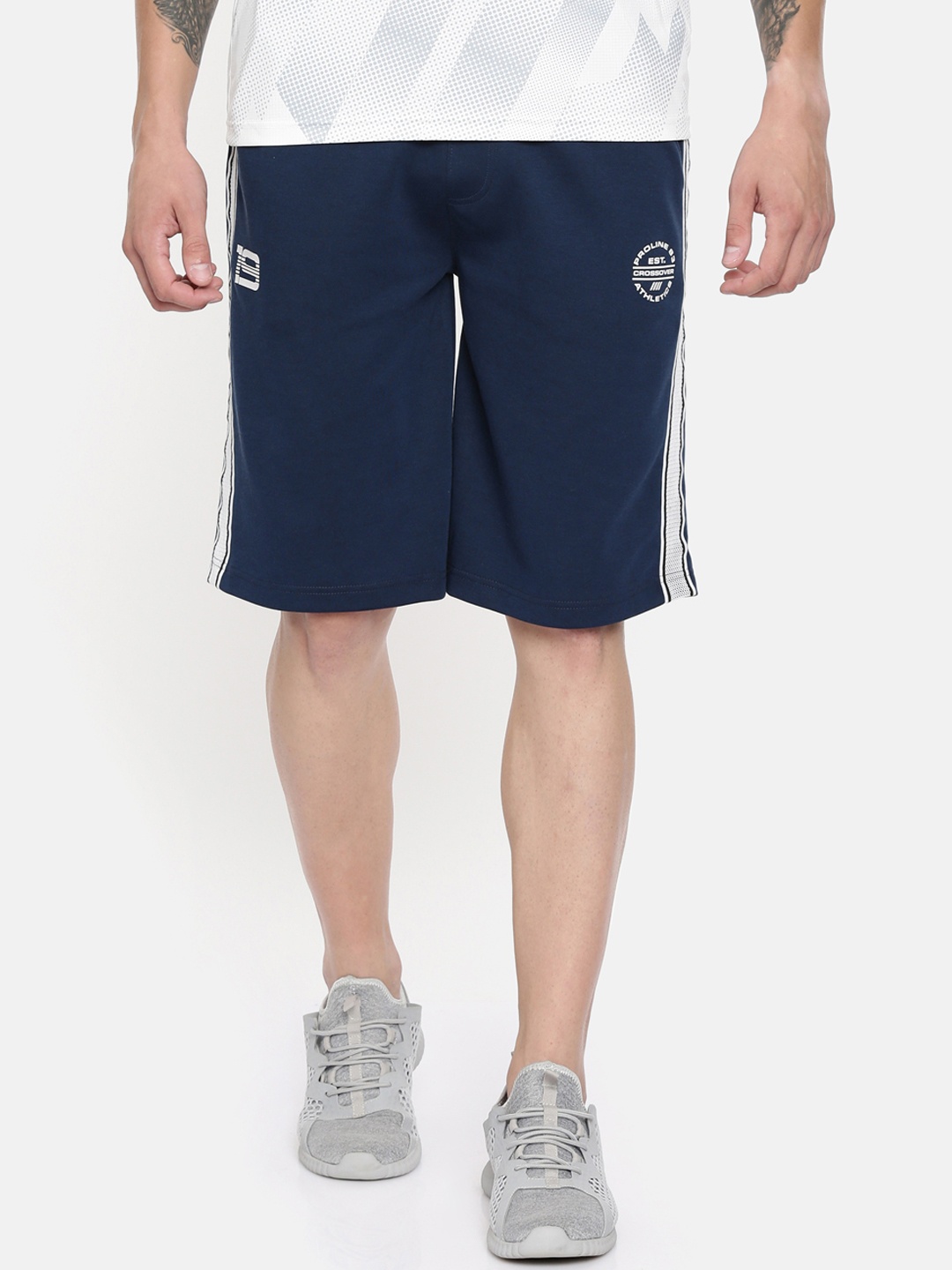 

Proline Active Men Navy Blue Striped Slim Fit Regular Shorts