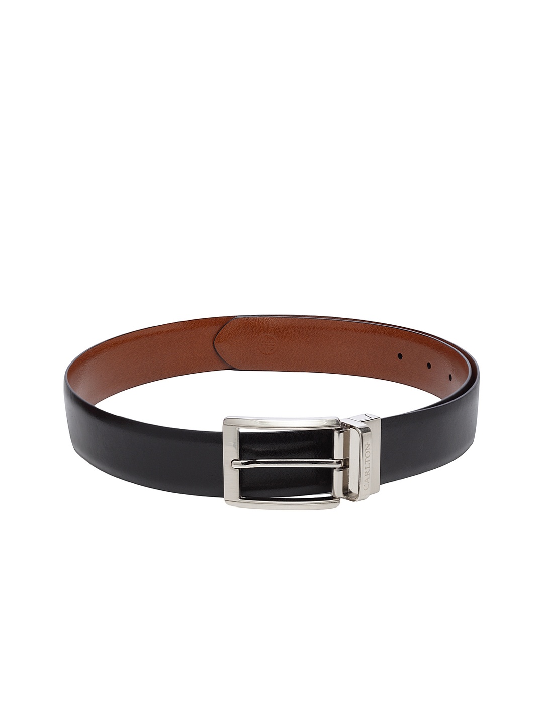 

Carlton London Men Black Solid Leather Belt