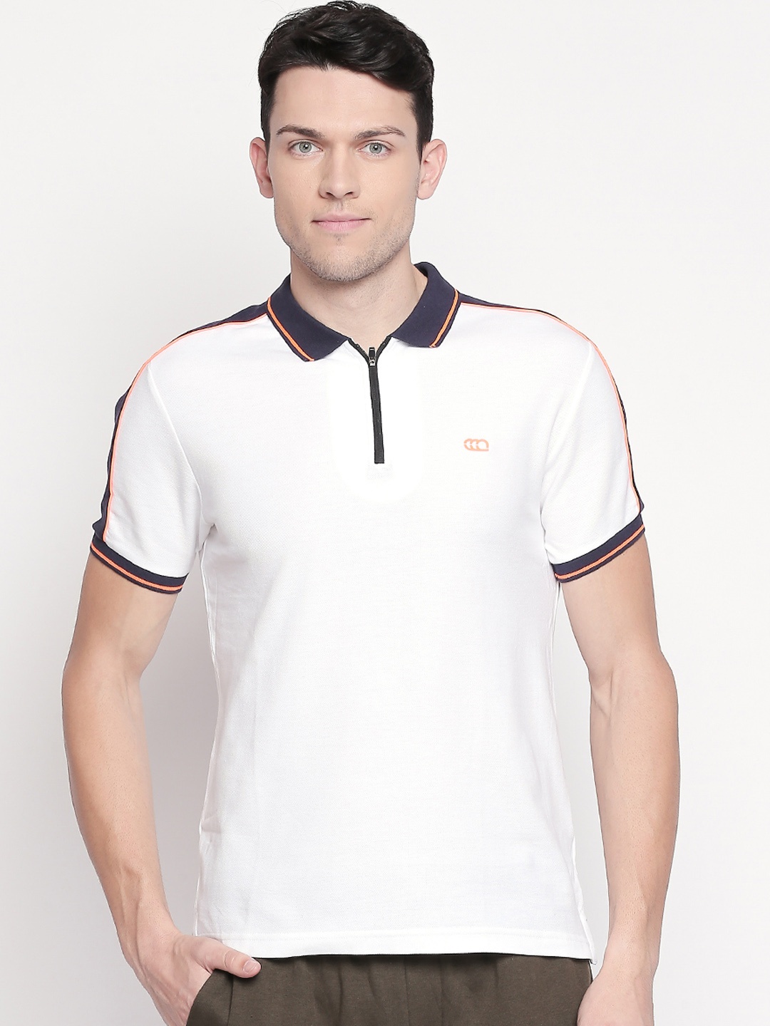 

Ajile by Pantaloons Men White Solid Polo Collar T-shirt