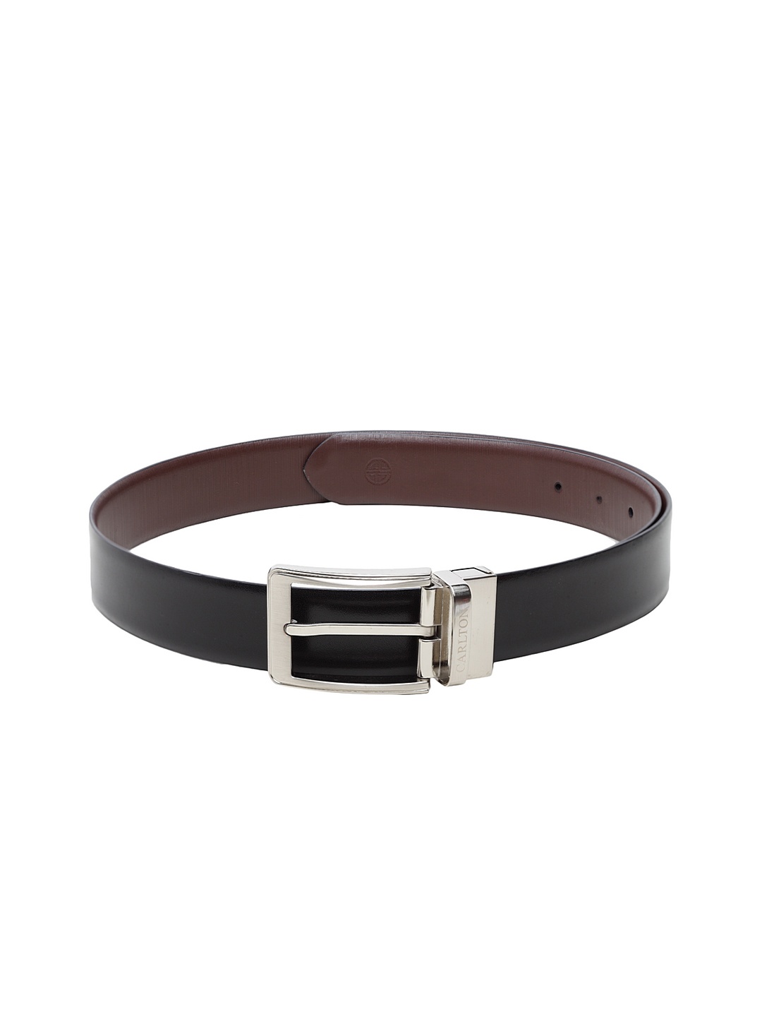

Carlton London Men Black Solid Leather Belt