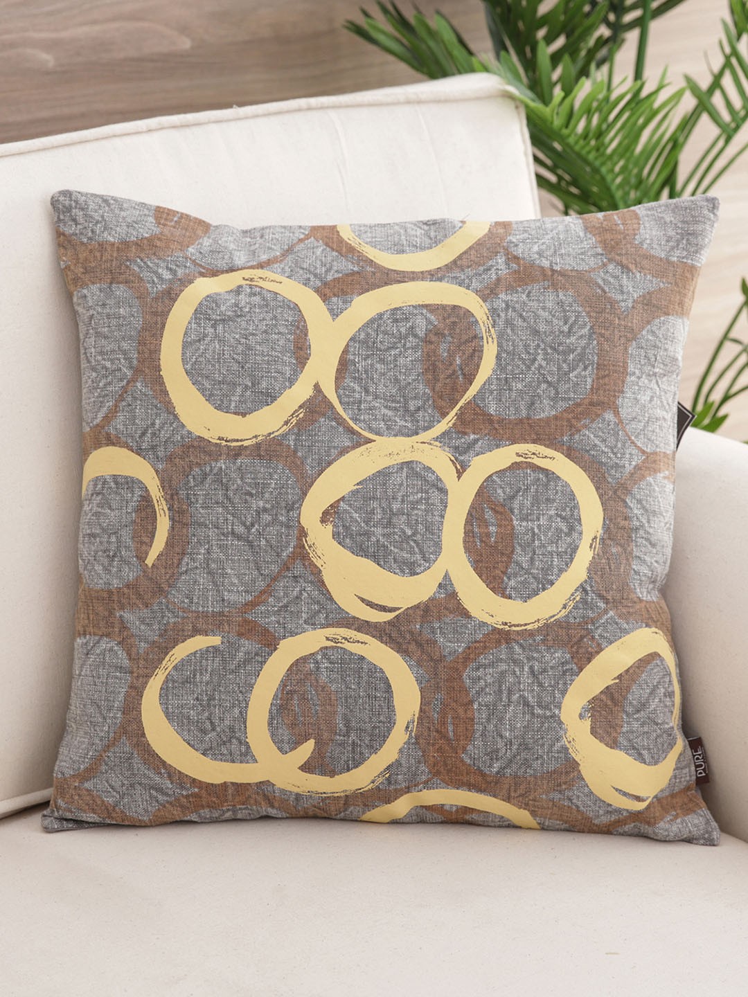 

Pure Home and Living Grey Single Geometric Square Cushion Cover