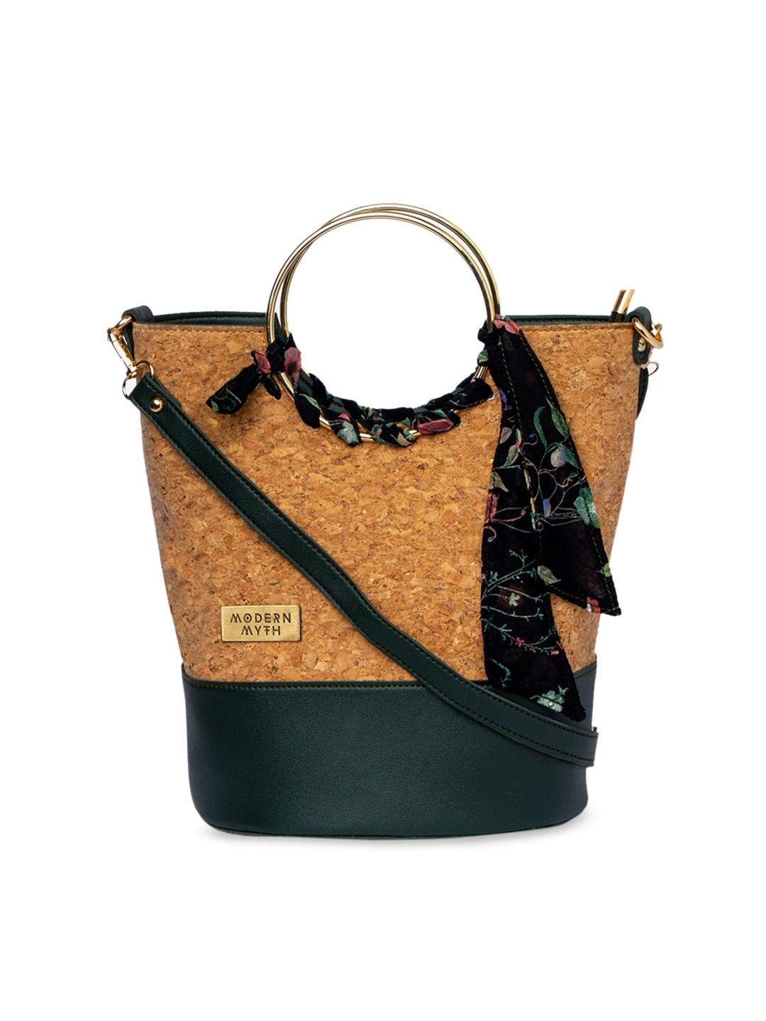 

MODERN MYTH Brown Printed Handheld Bag