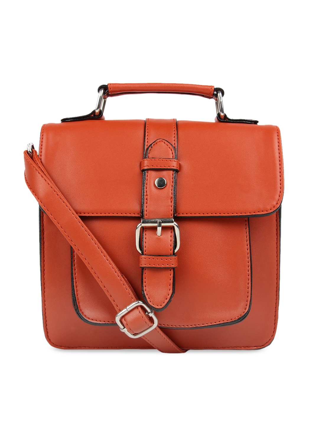 

Toteteca Women Orange Solid Satchel Bag