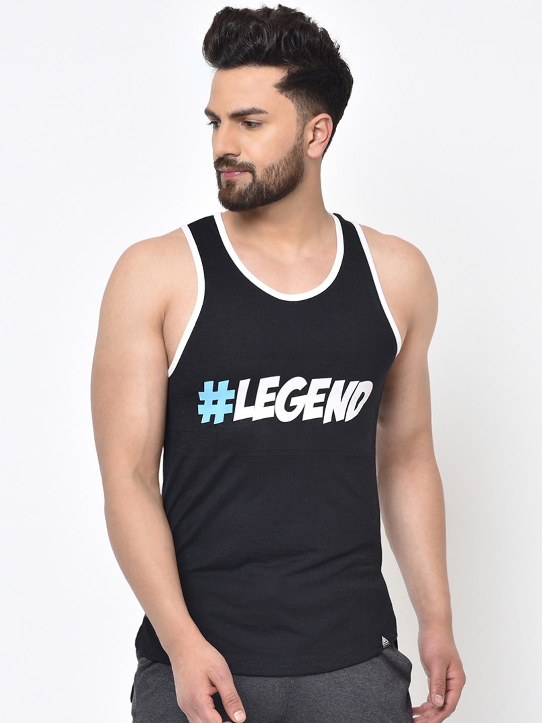 Aesthetic Bodies Men Black Printed Round Neck T-shirt