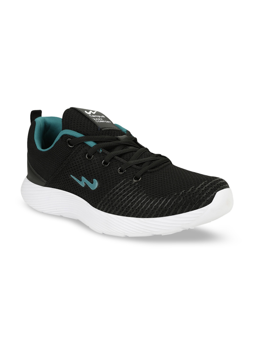 

Campus Men Black & Turquoise Blue Lebron Mesh Running Shoes