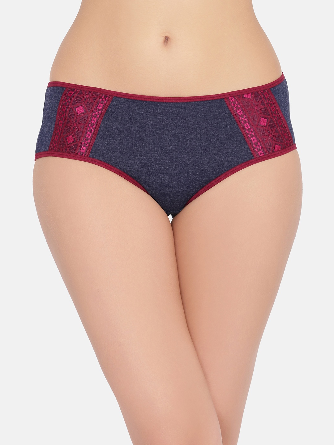 

Clovia Women Navy Blue Solid Hipster Brief PN3430P08S