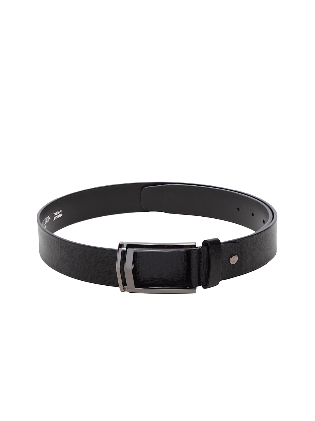

Carlton London Men Black Solid Leather Reversible Belt