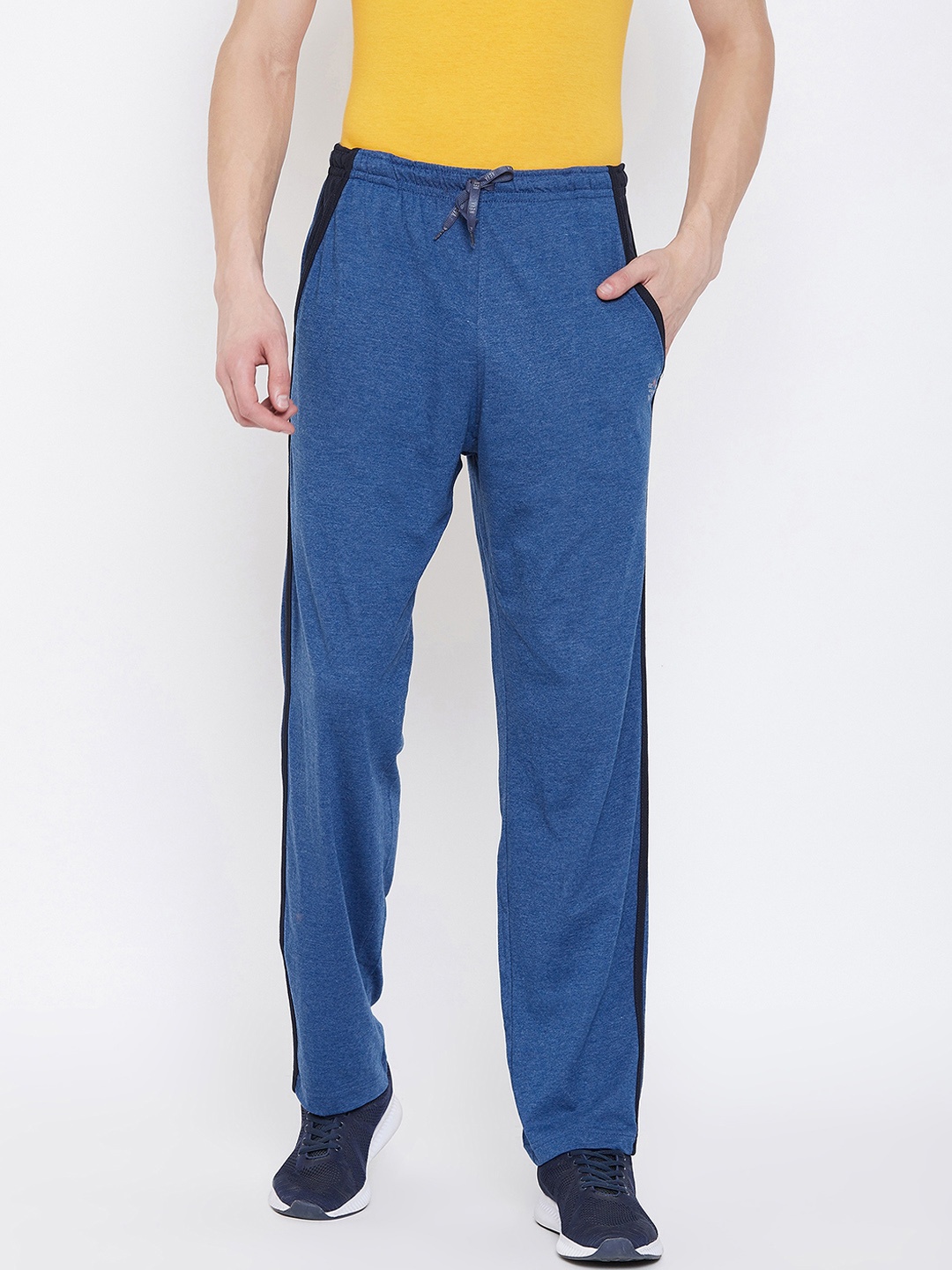 

NEVA Men Blue Solid Straight-Fit Running Track Pants
