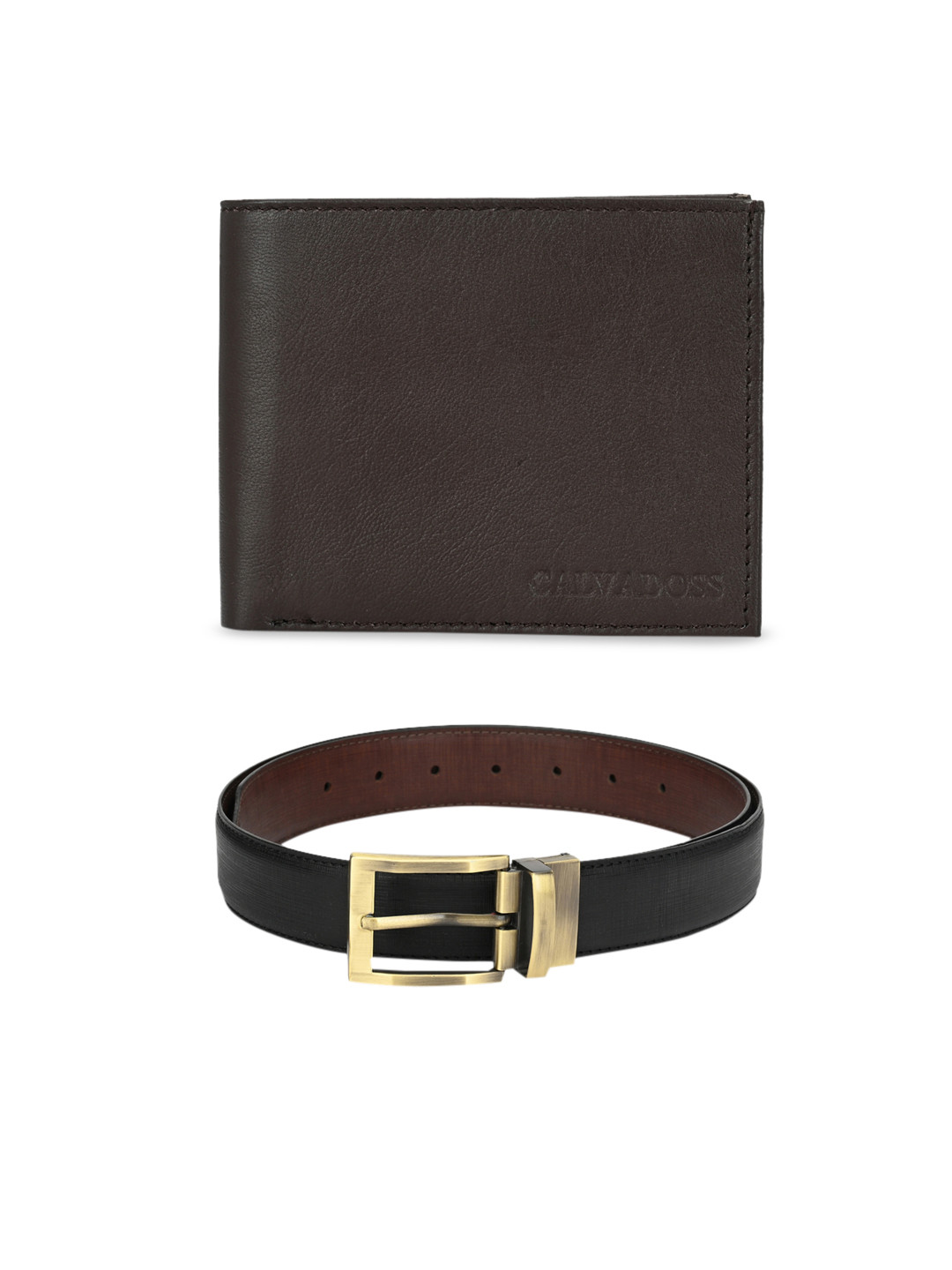 

Calvadoss Men Black & Brown Premium Belt & Wallet Gift Set