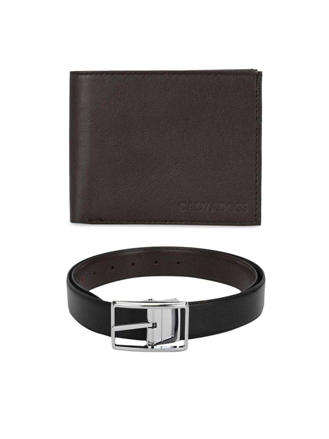 Calvadoss Men Black Leather Premium Accessory Gift Set
