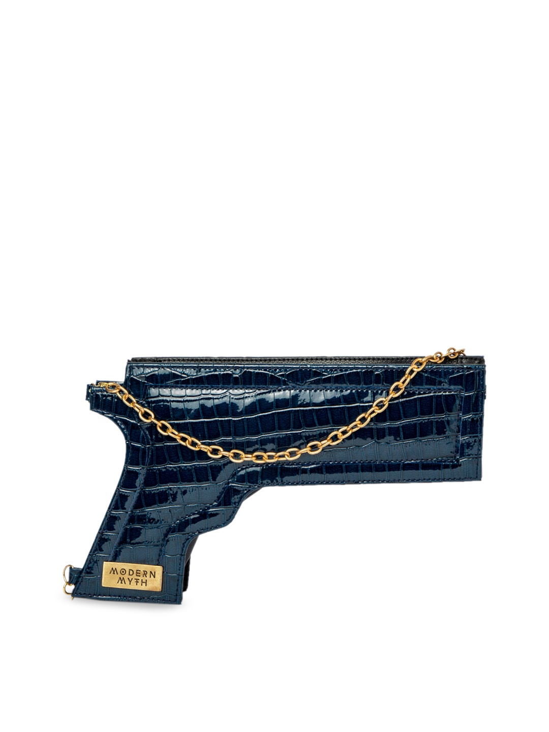 

MODERN MYTH Blue Textured Clutch