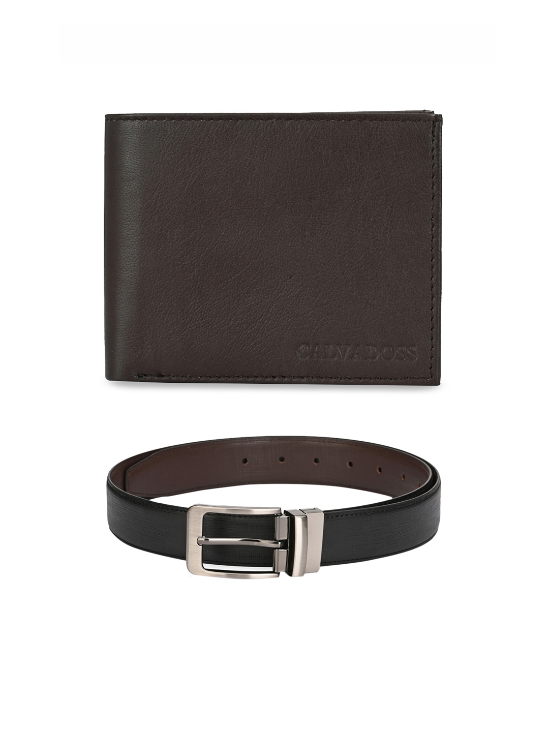 

Calvadoss Men Black & Brown Premium Belt & Wallet Gift Set