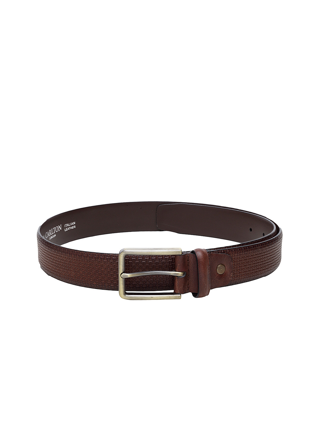 

Carlton London Men Brown Solid Leather Belt