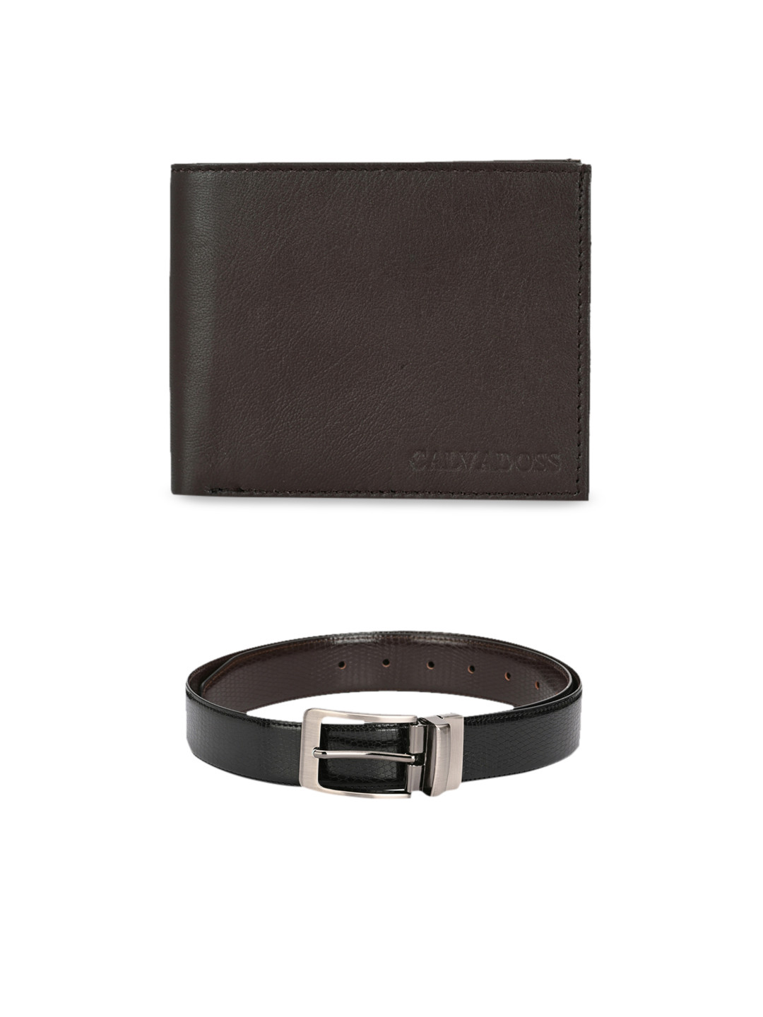 

Calvadoss Men Black & Brown Premium Belt & Wallet Gift Set