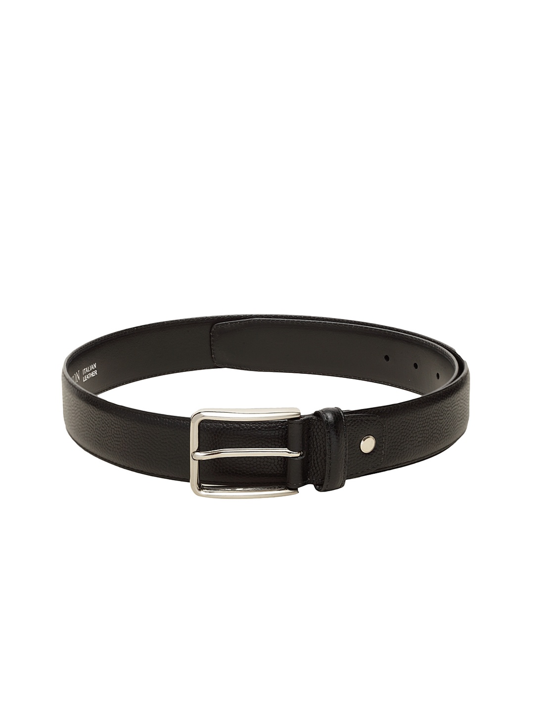 

Carlton London Men Black Solid Leather Belt