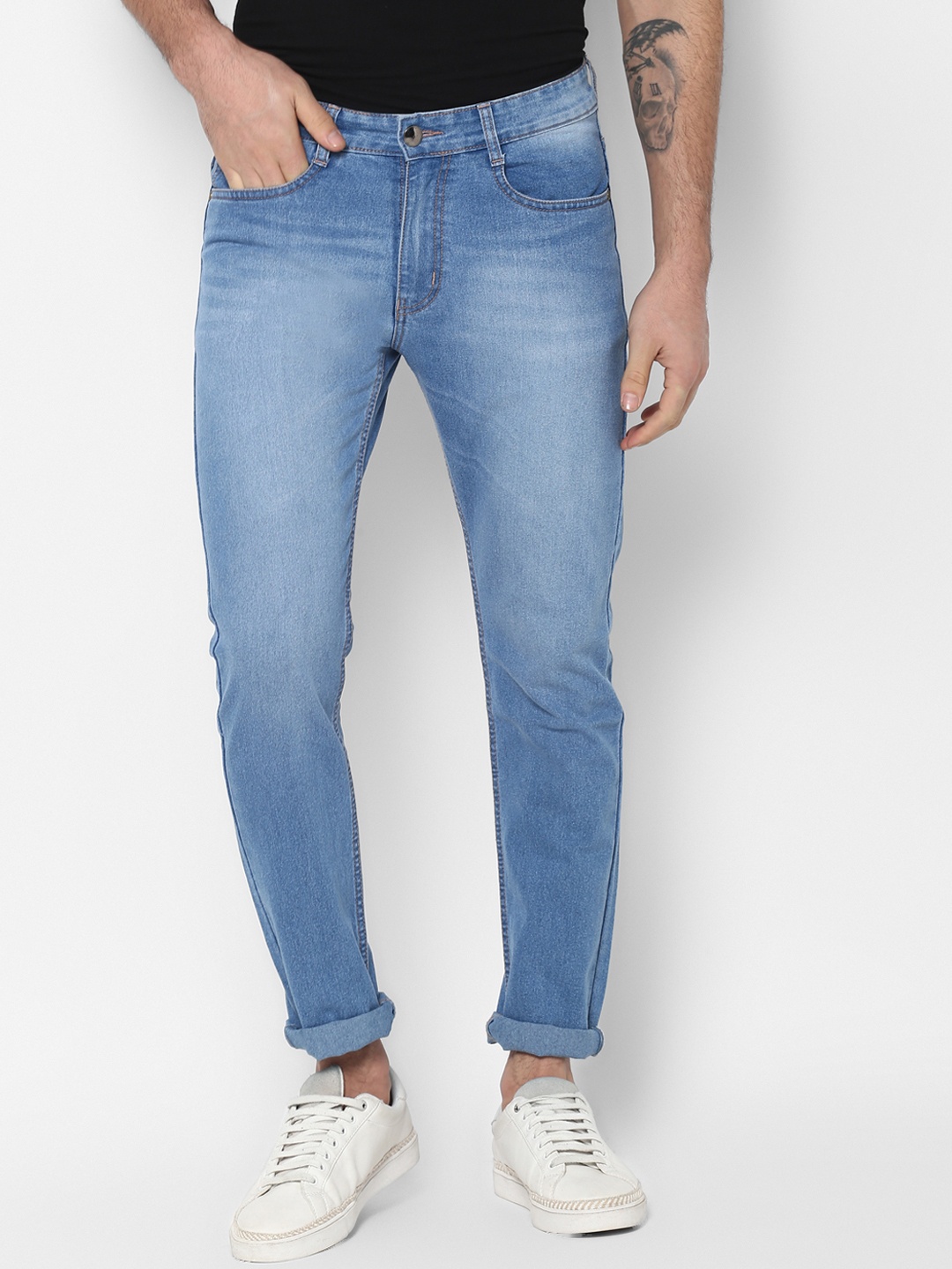 Urbano Fashion Men Blue Slim Fit Mid-Rise Clean Look Stretchable Jeans