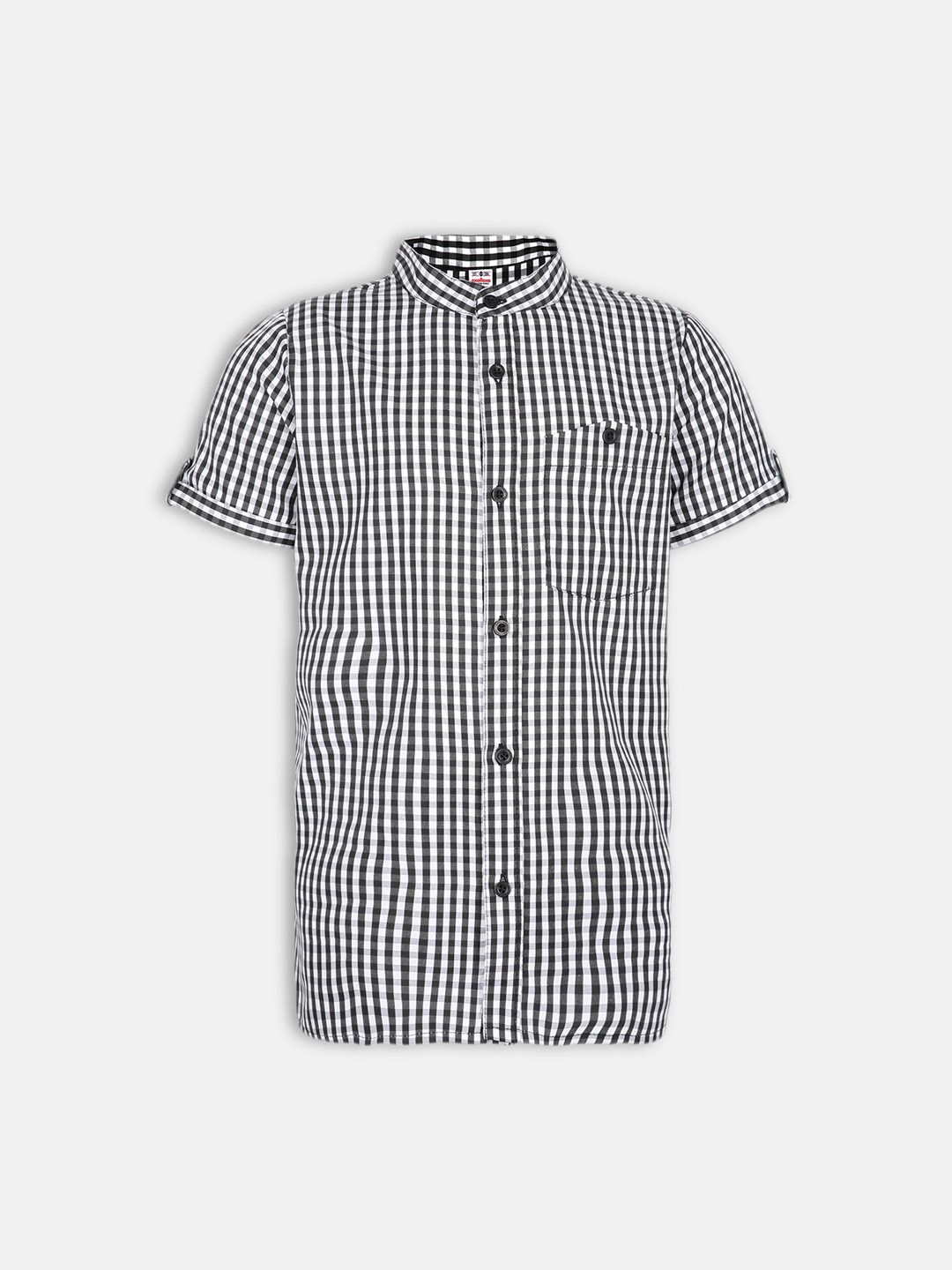 

Oxolloxo Boys Black & White Regular Fit Checked Casual Shirt
