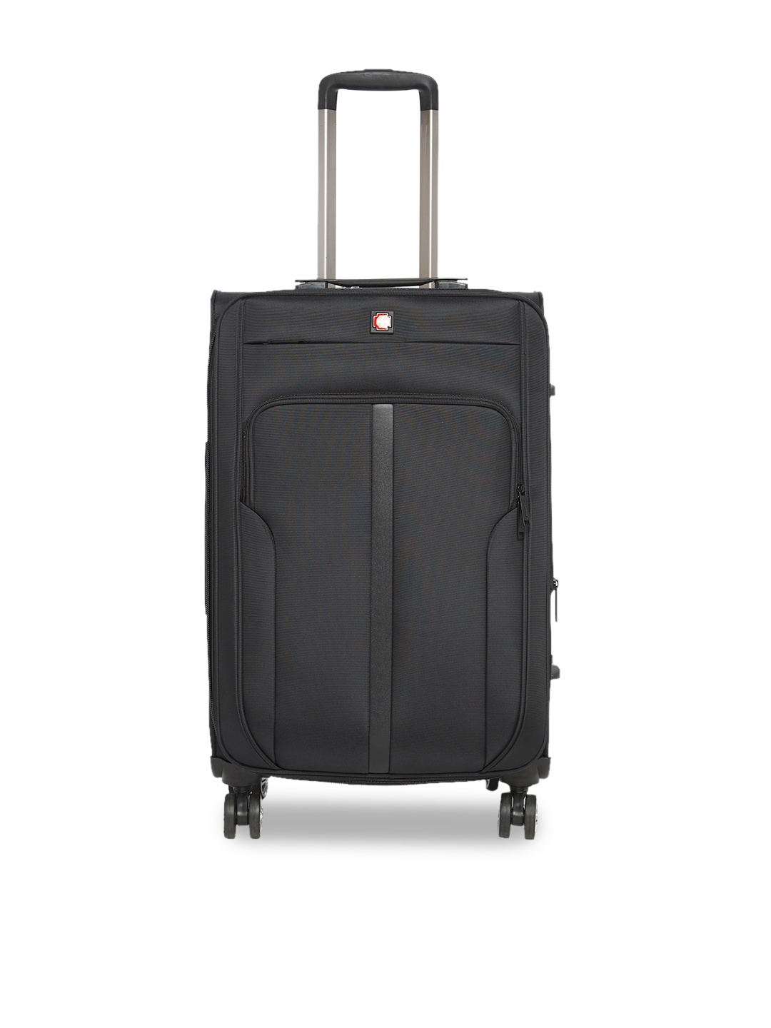 

SWISS BRAND Black Solid Grande Soft-Sided Medium Trolley Suitcase
