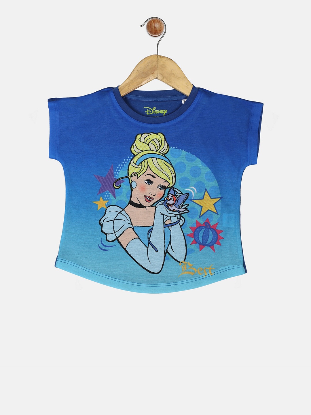 

YK Disney Girls Blue Printed T-shirt