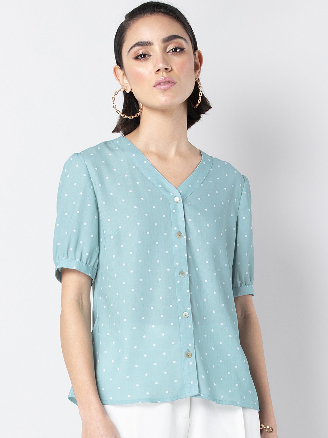 

FabAlley Women Blue Printed Top