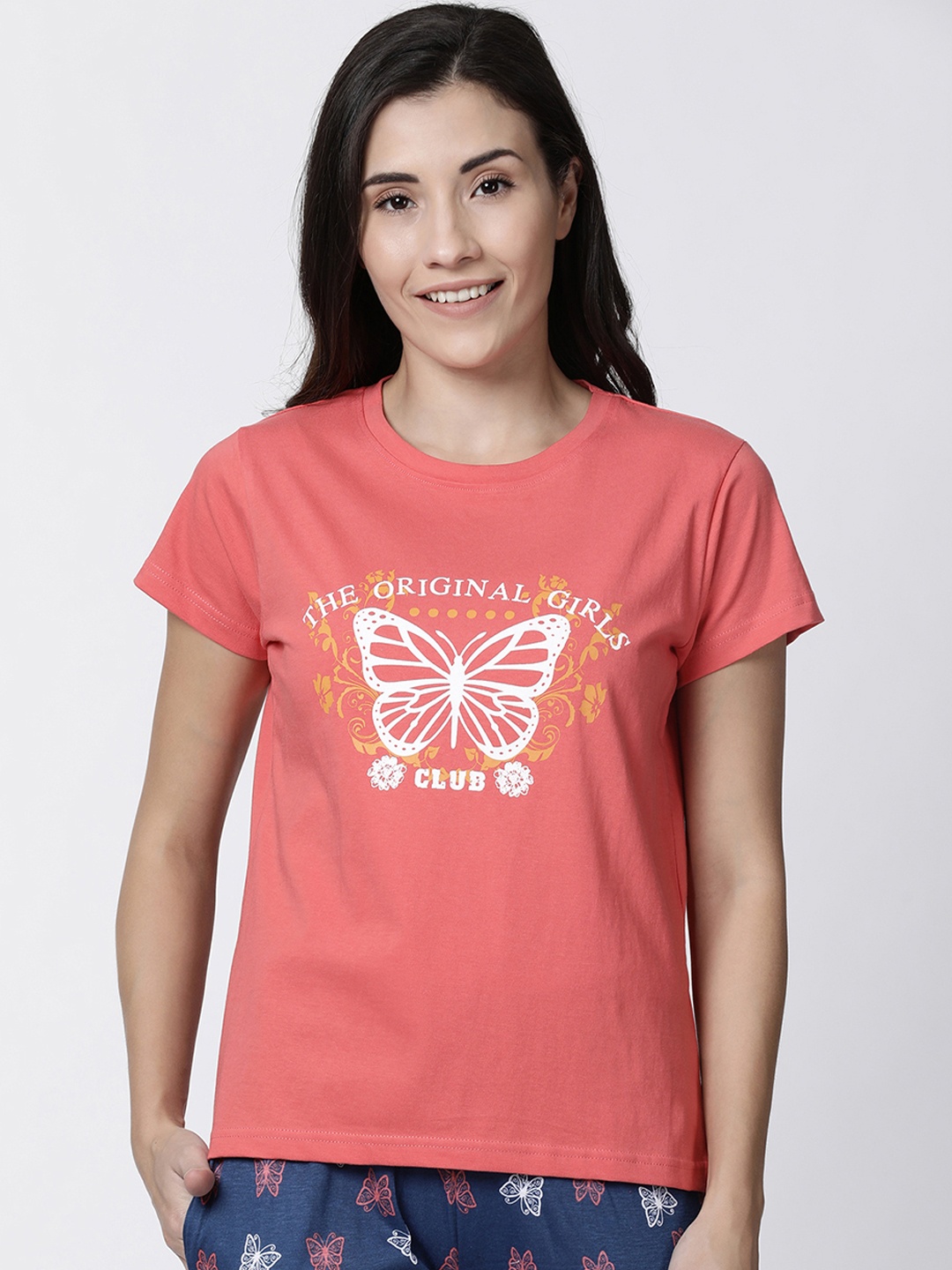 

Kryptic Women Graphic Printed Pure Cotton Lounge T-shirt, Rust