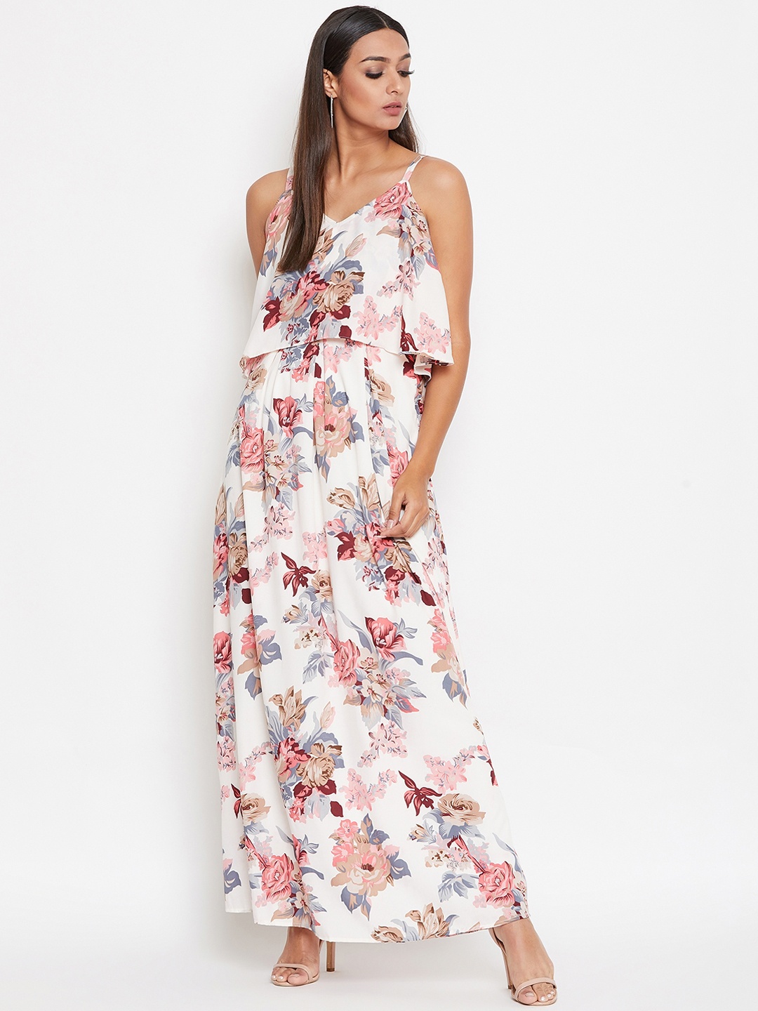 

La Zoire Women Off-White Printed Maxi Dress