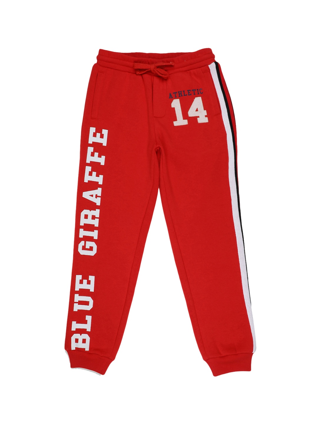 Blue Giraffe Infant Boys Red Printed Straight Fit Sweat Joggers