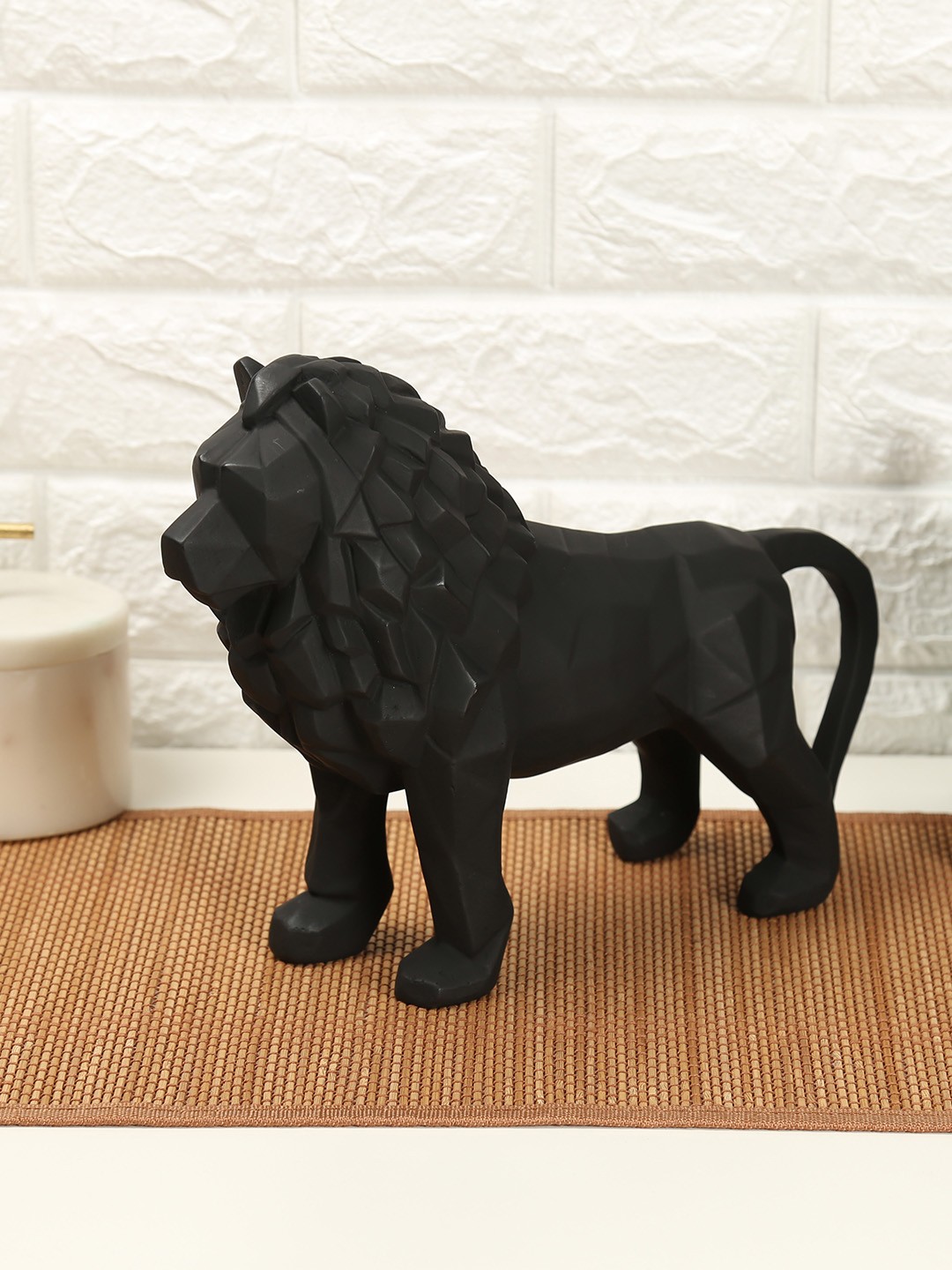 

India Circus by Krsnaa Mehta Black Solid King of Beasts Figurine Showpiece