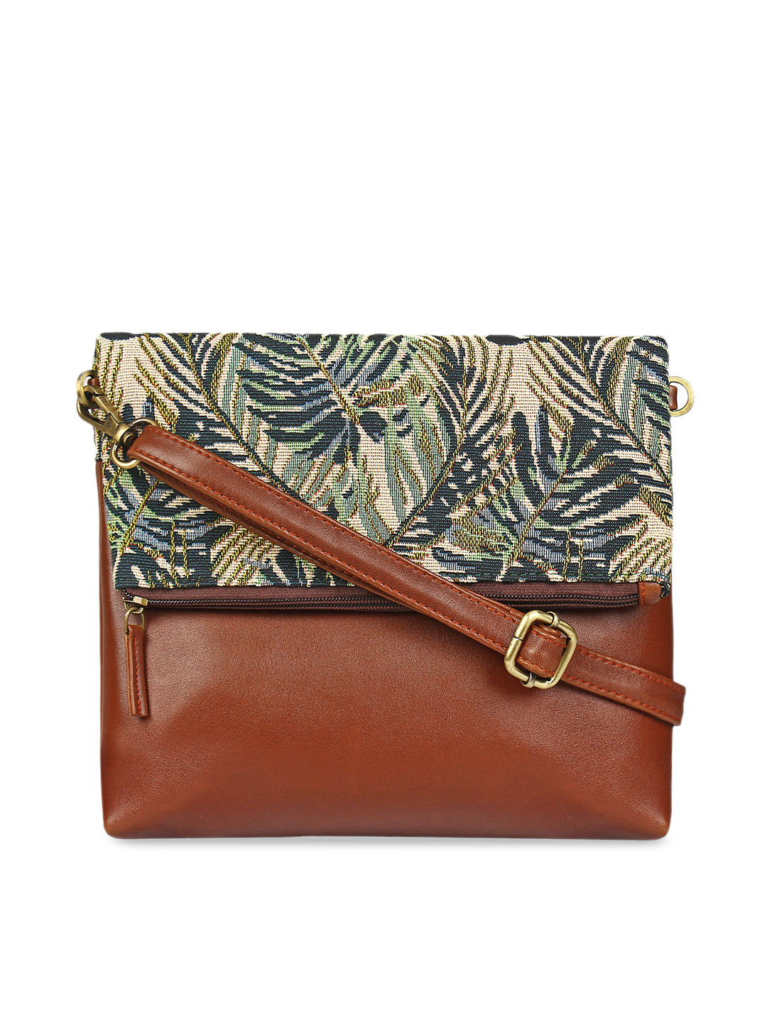 

HAMELIN Green & Brown Printed Sling Bag