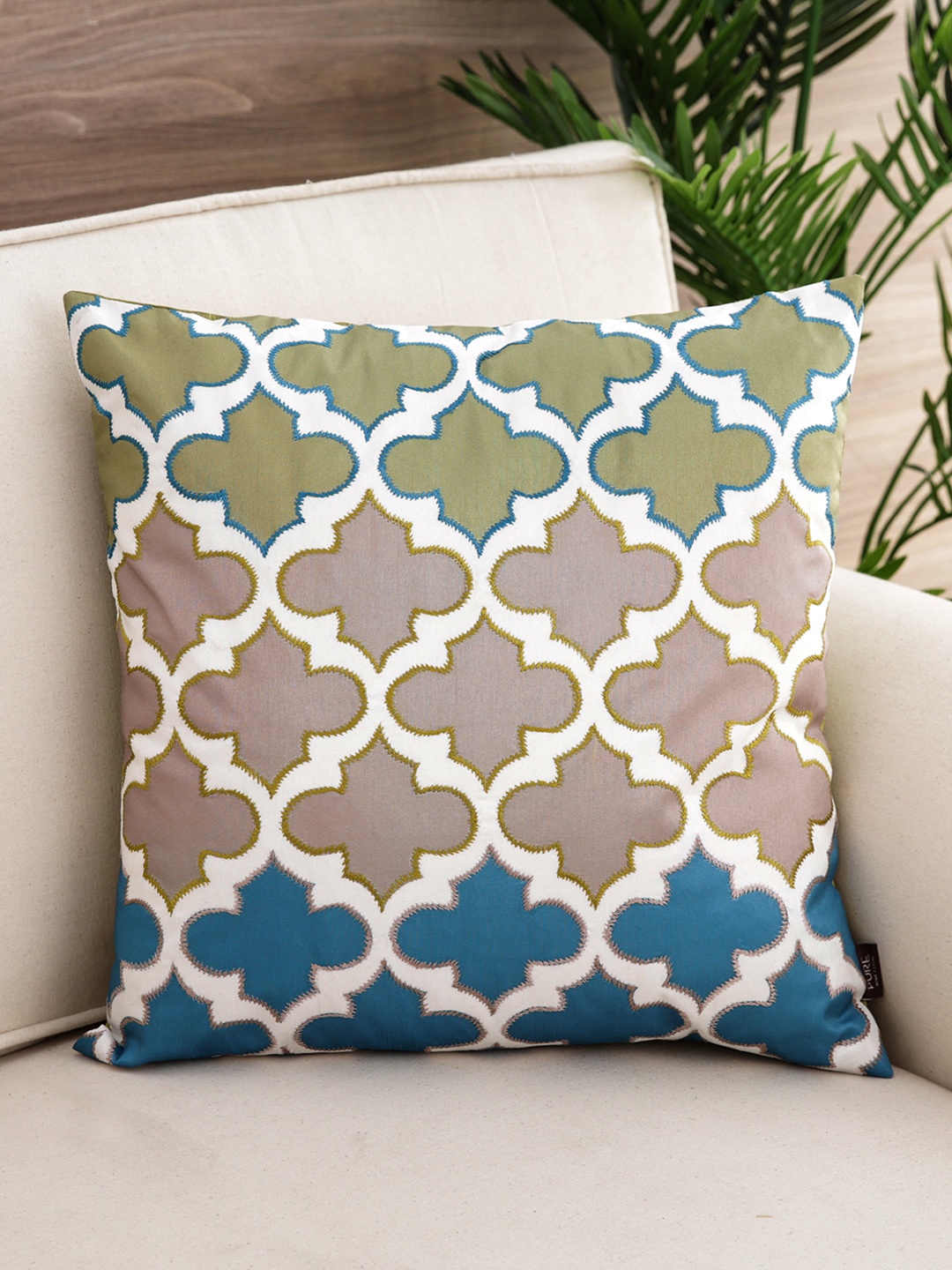 

Pure Home and Living Green & Blue Single Ethnic Motifs Square Cushion Covers