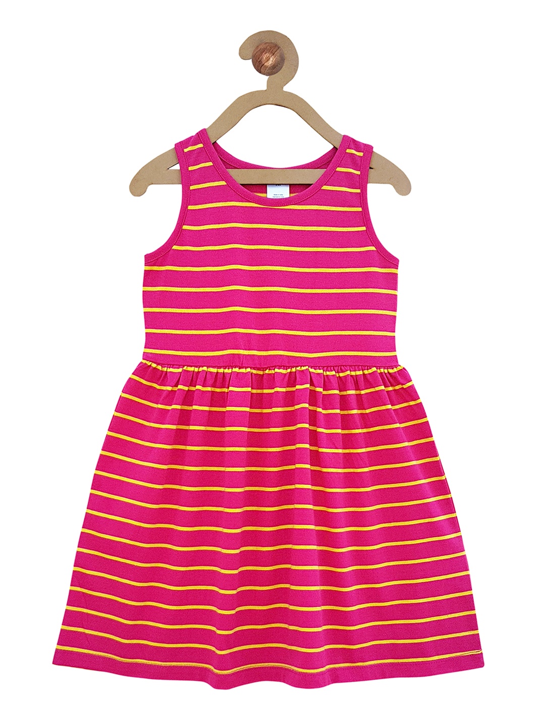 

Campana Girls Pink & Yellow Striped Fit and Flare Dress