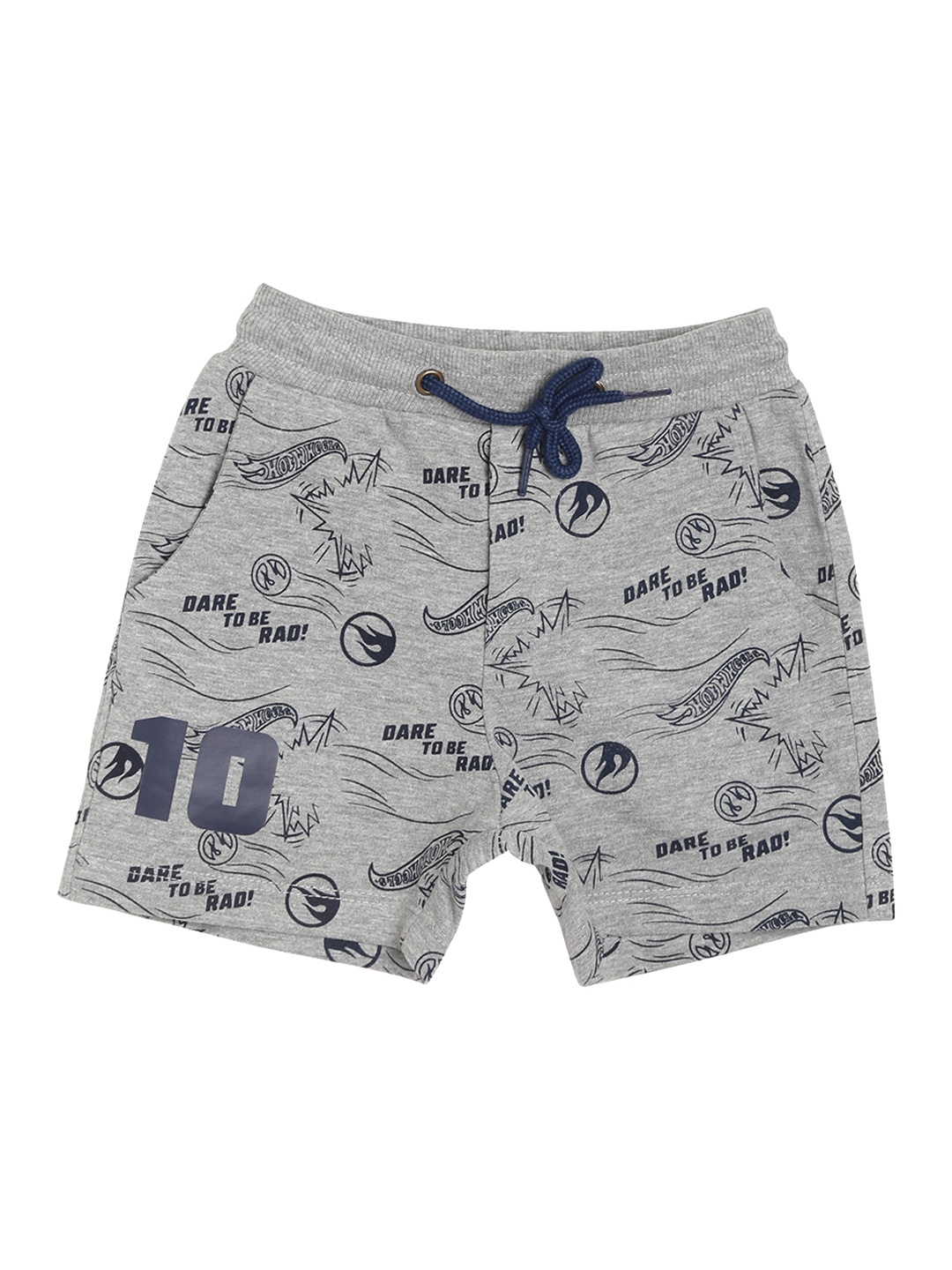 

toothless Boys Grey Melange Hot Wheels Printed Regular Fit Regular Shorts