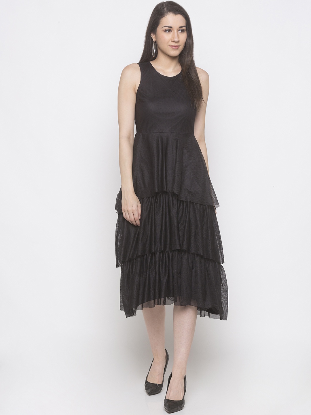 

Globus Women Black Solid A-Line Dress