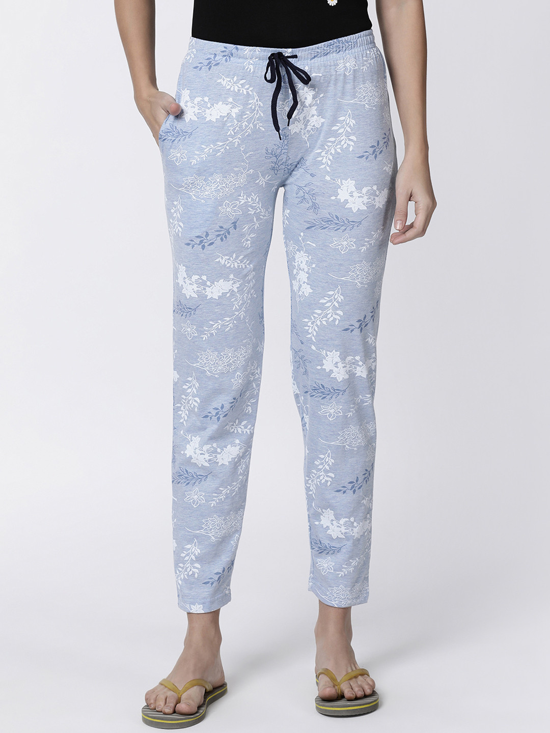 

Kryptic Women Blue Printed Lounge Pants