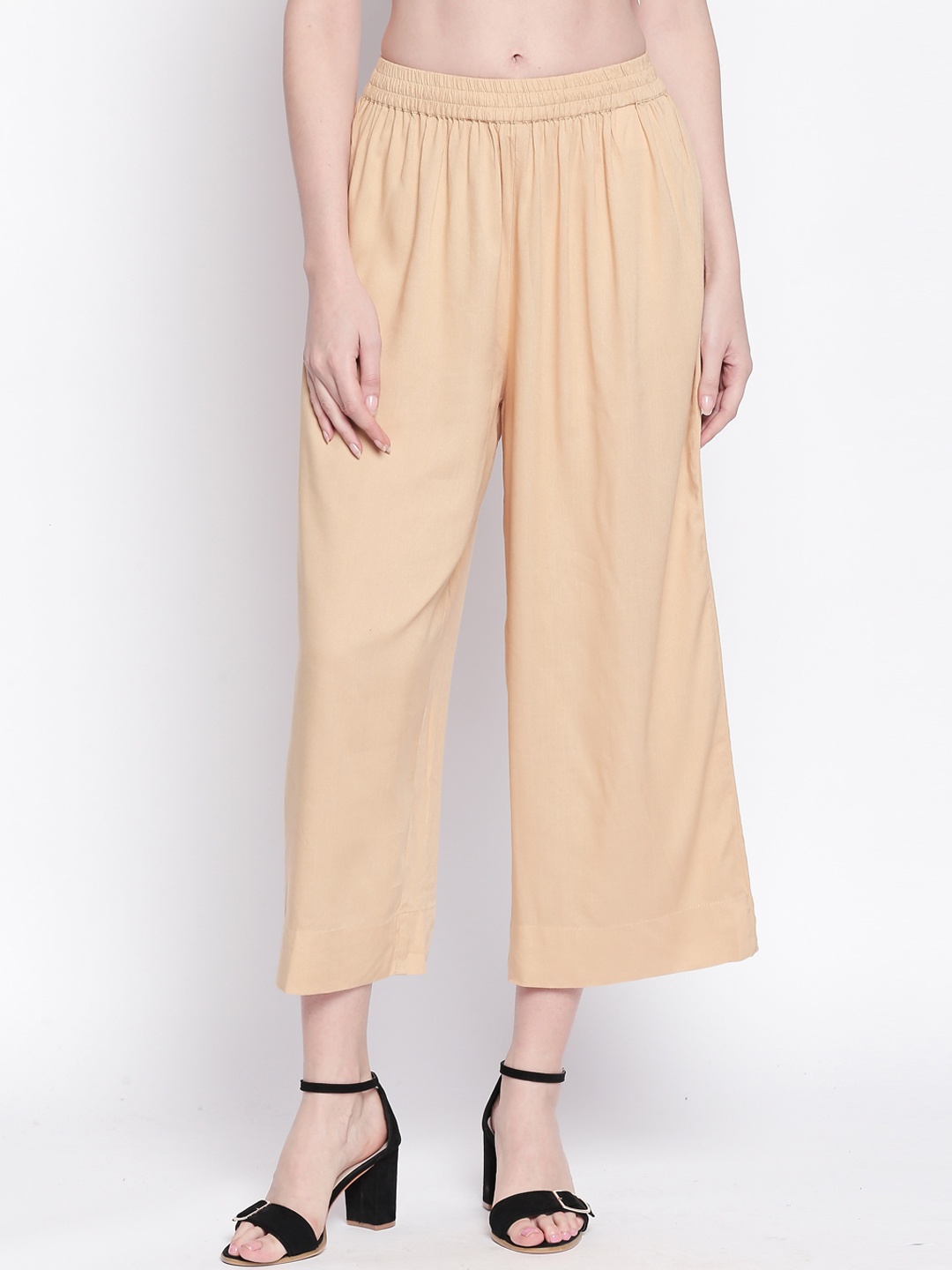 

RANGMANCH BY PANTALOONS Women Beige Regular Fit Solid Culottes