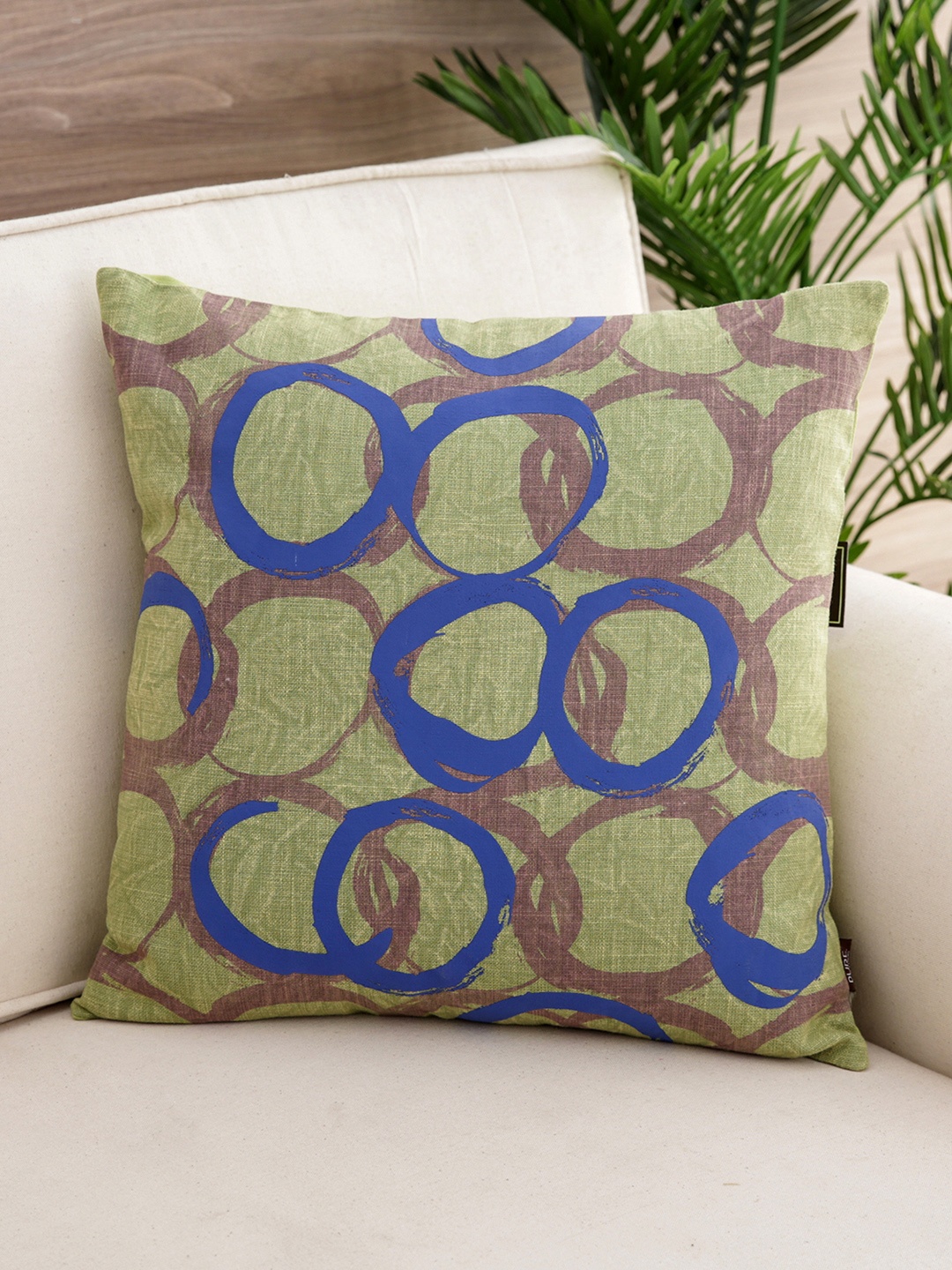 

Pure Home and Living Green & Blue Single Geometric Square Cushion Cover